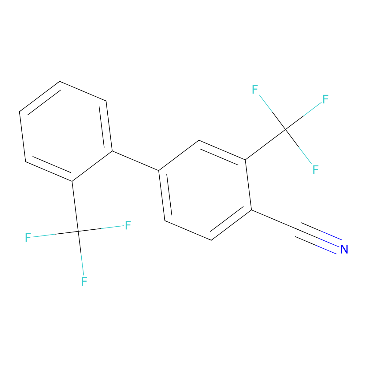 2',3-Bis(trifluoromethyl)(1,1'-biphenyl)-4-carbonitrile molecular structure, CAS 582293-27-4