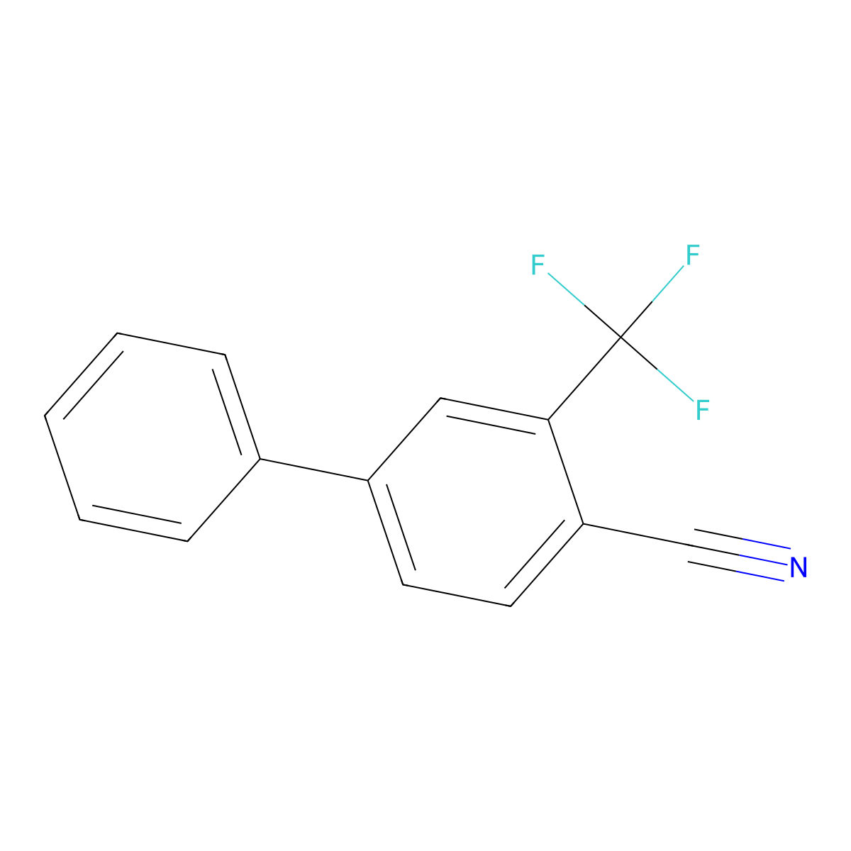 4-Cyano-3-(trifluoromethyl)biphenyl molecular structure, CAS 582293-43-4