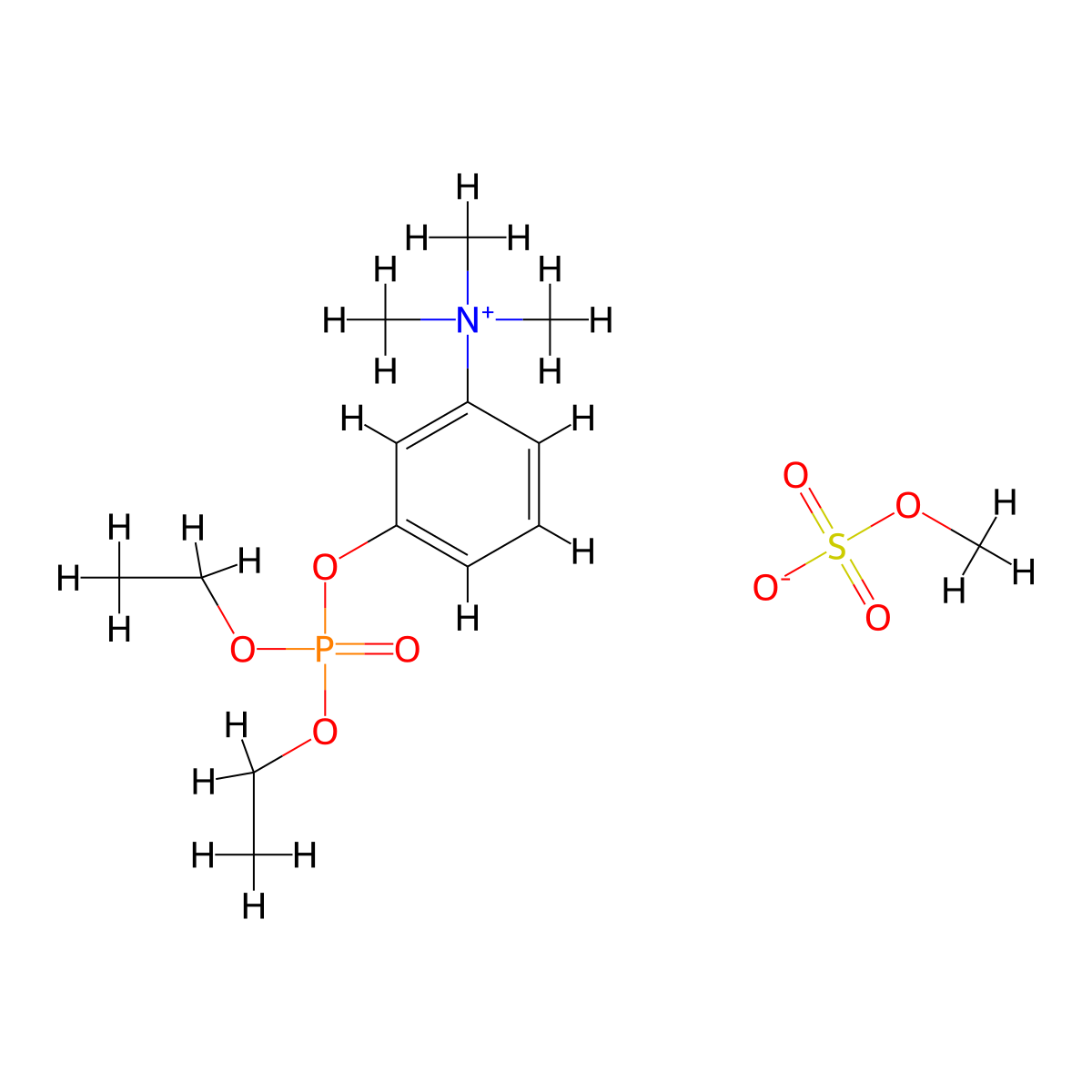 Ammonium, (m-hydroxyphenyl)trimethyl-, methylsulfate, diethylphosphate molecular structure, CAS 5823-10-9
