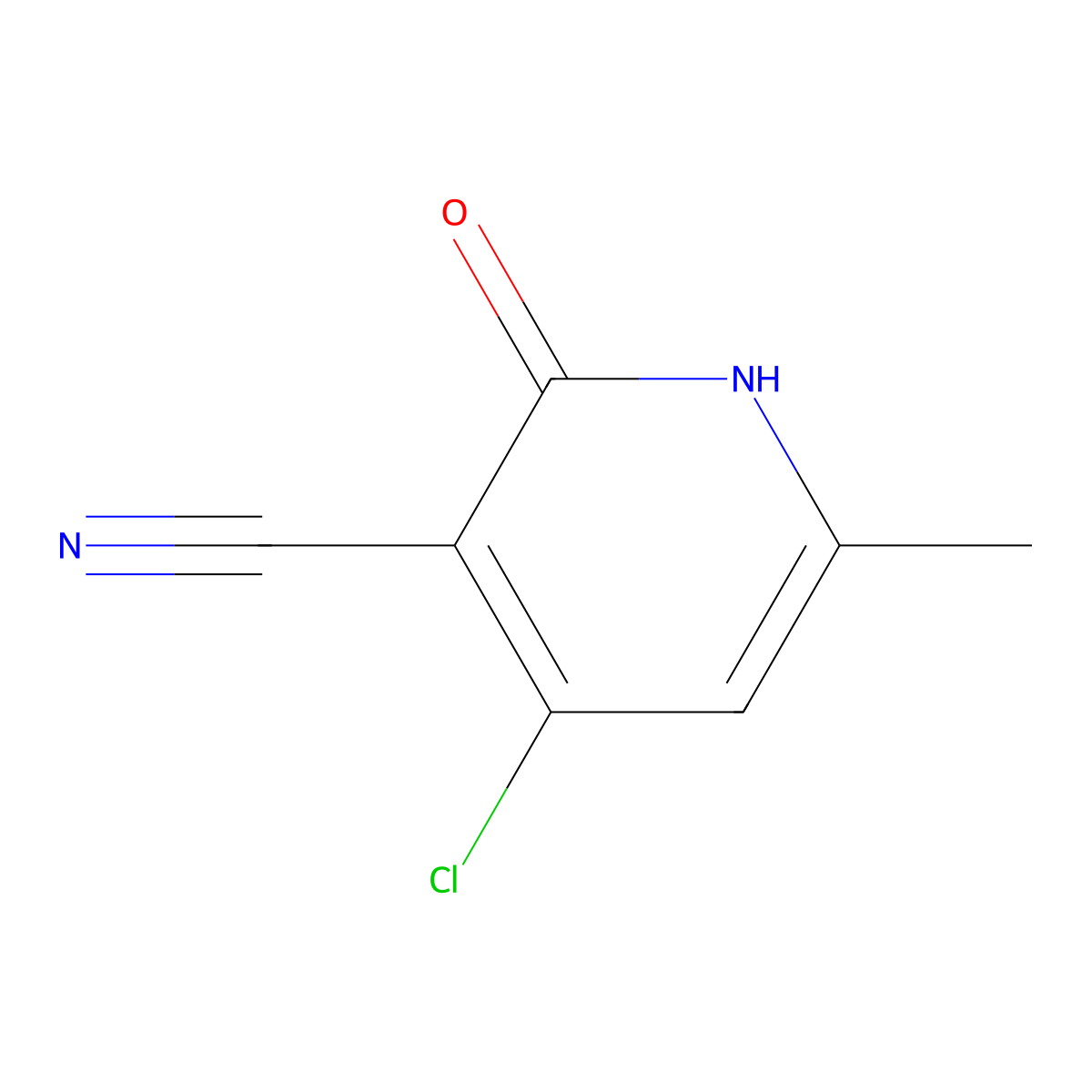 4-Chloro-6-methyl-2-oxo-1,2-dihydropyridine-3-carbonitrile molecular structure, CAS 582300-58-1