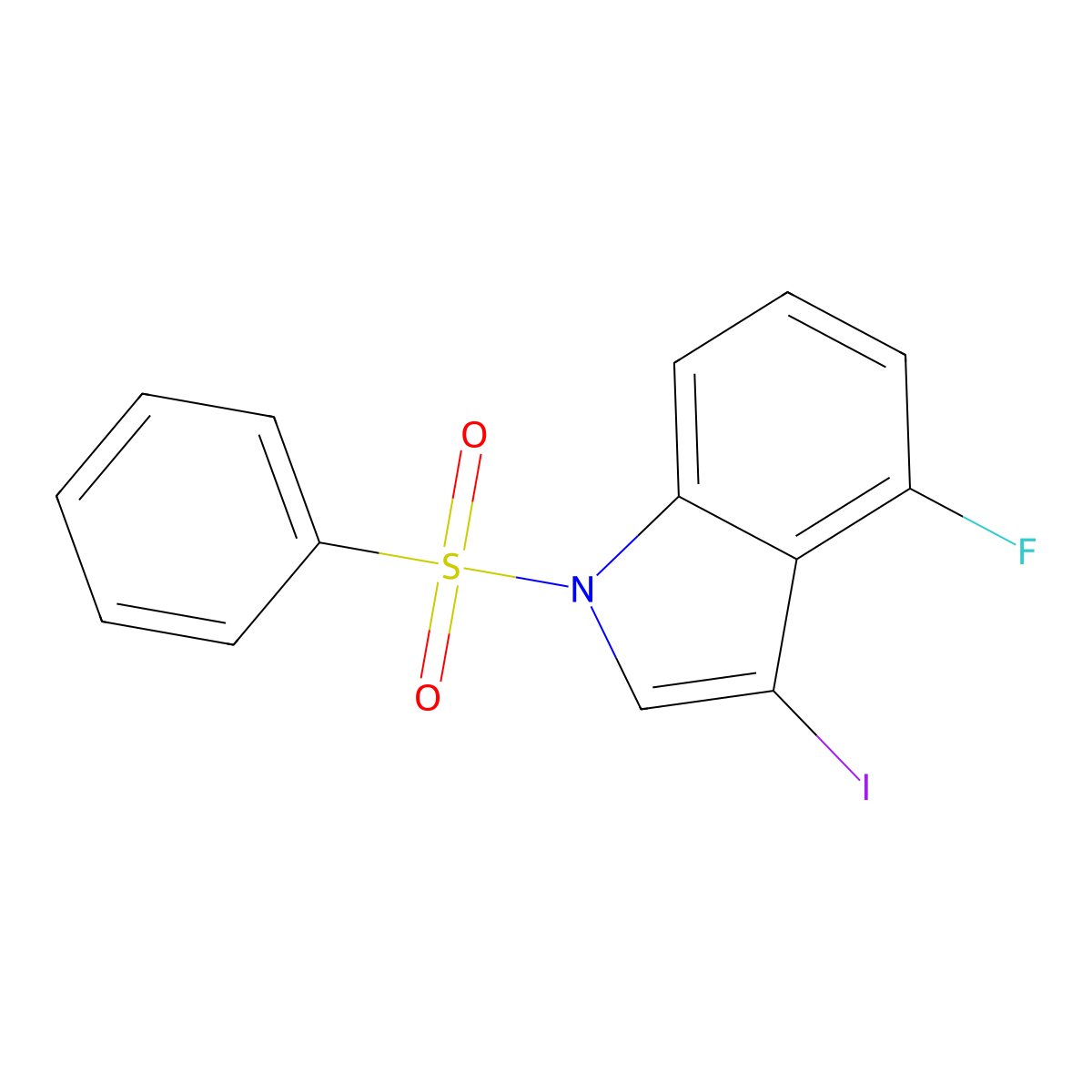 1h-Indole,4-fluoro-3-iodo-1-(phenylsulfonyl)- molecular structure, CAS 582305-42-8