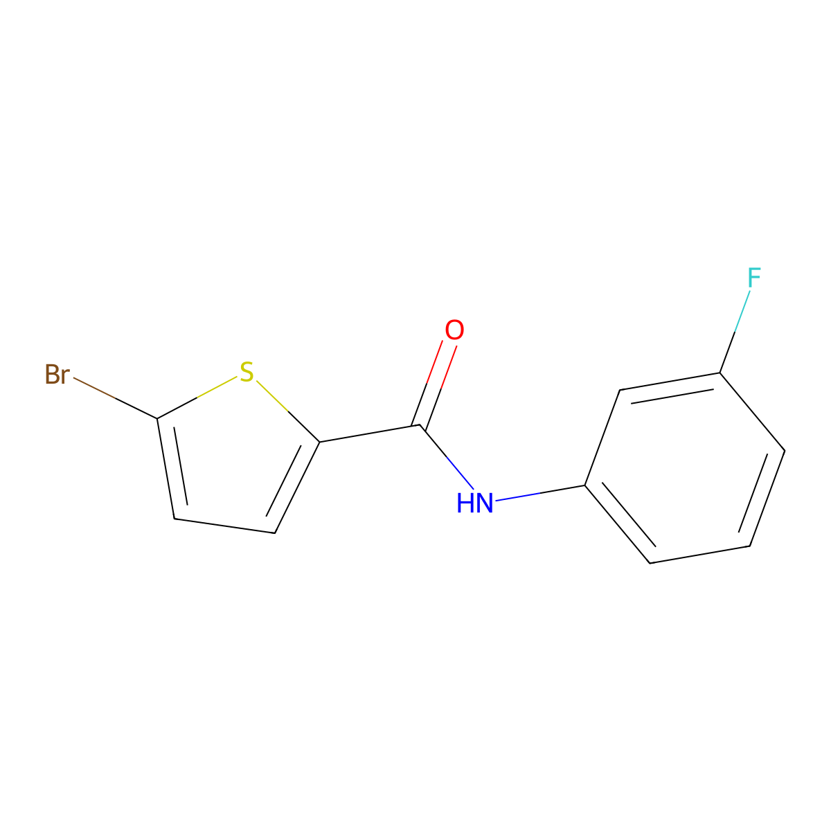 5-bromo-N-(3-fluorophenyl)thiophene-2-carboxamide molecular structure, CAS 582305-84-8