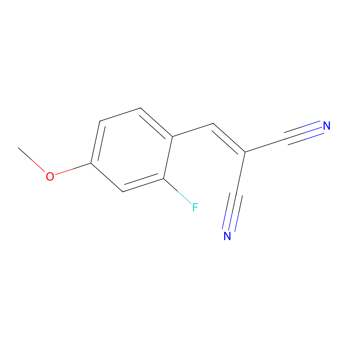 2-(2-Fluoro-4-methoxy-benzylidene)-malononitrile molecular structure, CAS 582306-88-5