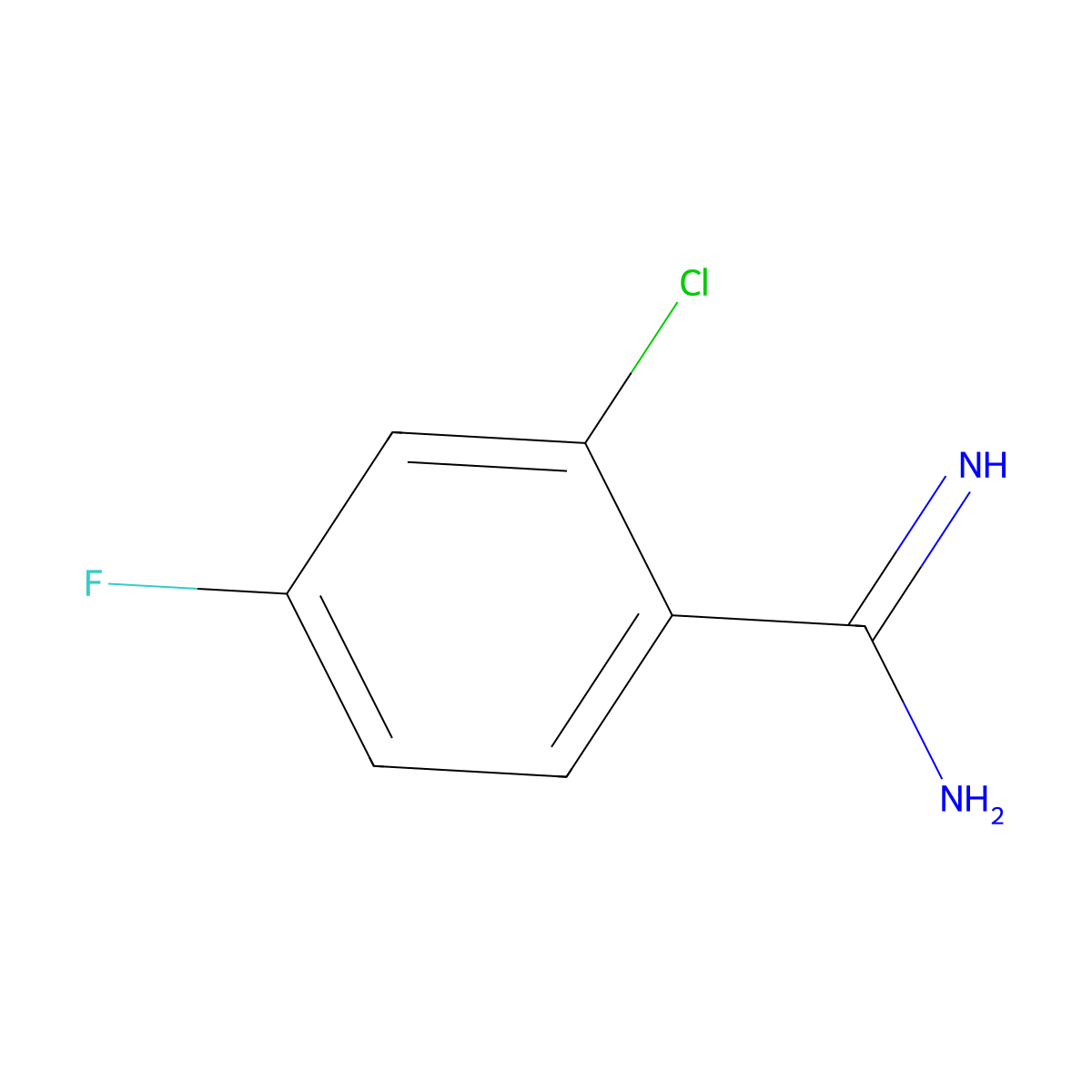 2-Chloro-4-fluorobenzamidine molecular structure, CAS 582306-90-9