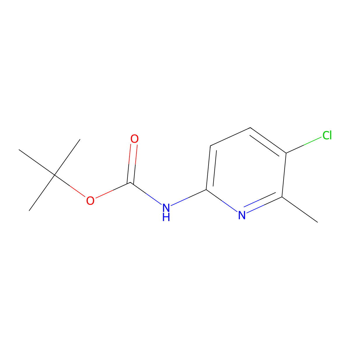 tert-Butyl (5-chloro-6-methylpyridin-2-yl)carbamate molecular structure, CAS 582308-82-5