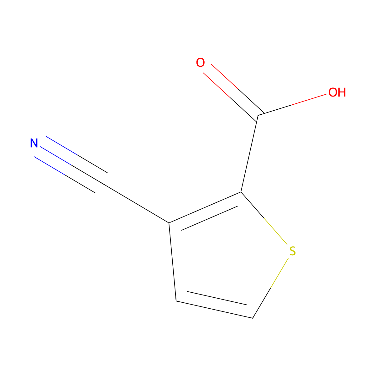 3-Cyano-thiophene-2-carboxylic acid molecular structure, CAS 58231-00-8