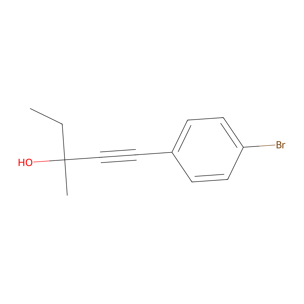 1-(4-Bromophenyl)-3-methyl-1-pentyn-3-ol molecular structure, CAS 582312-75-2