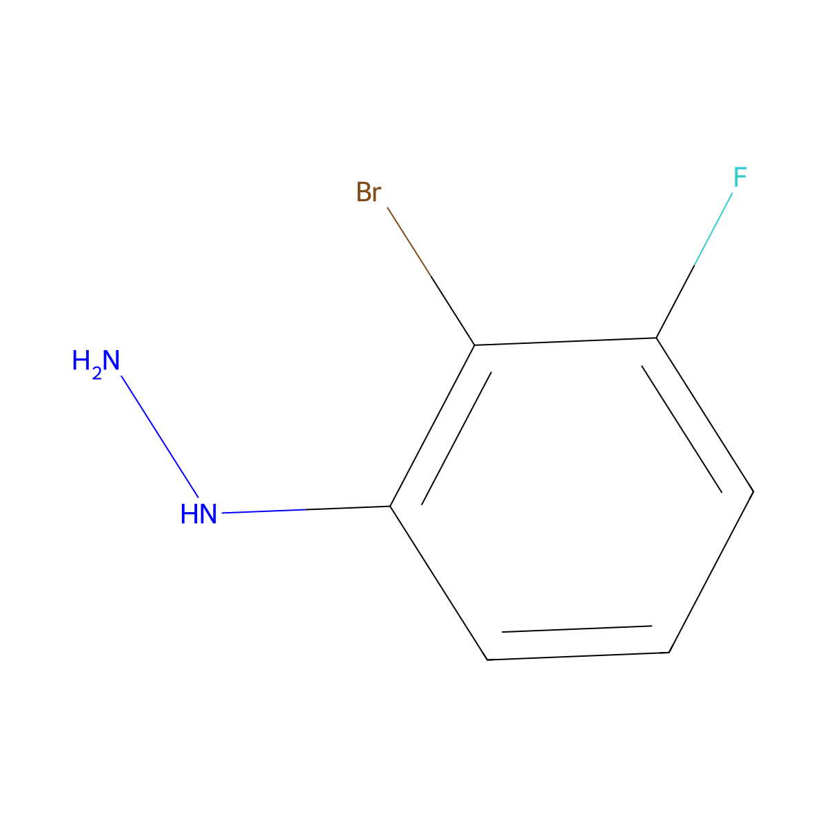 (2-Bromo-3-fluorophenyl)hydrazine molecular structure, CAS 582319-02-6