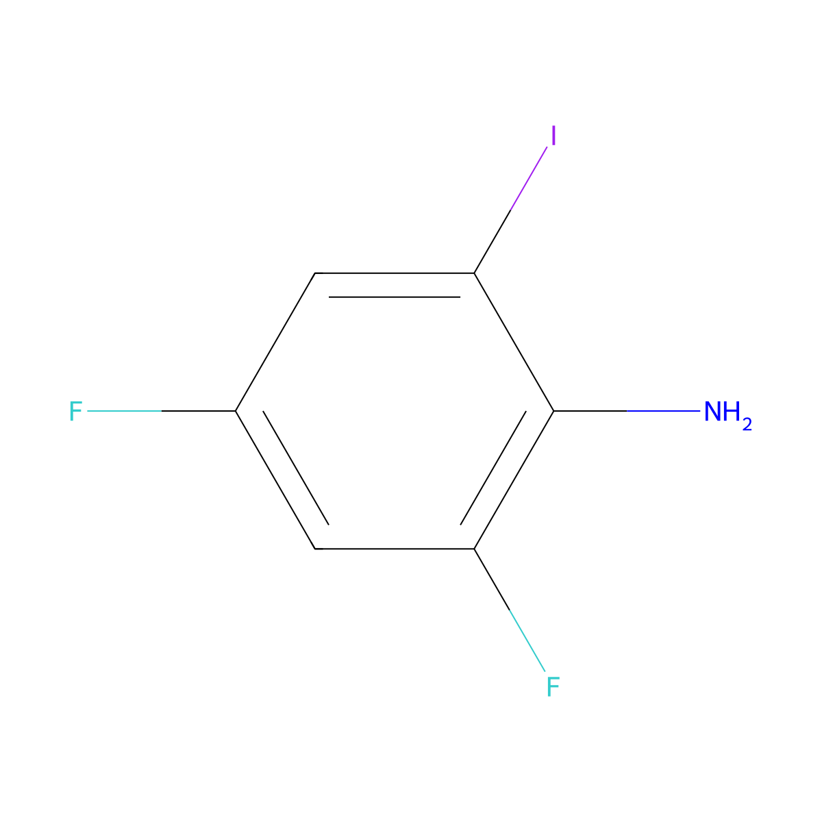 2,4-Difluoro-6-iodoaniline molecular structure, CAS 582319-15-1