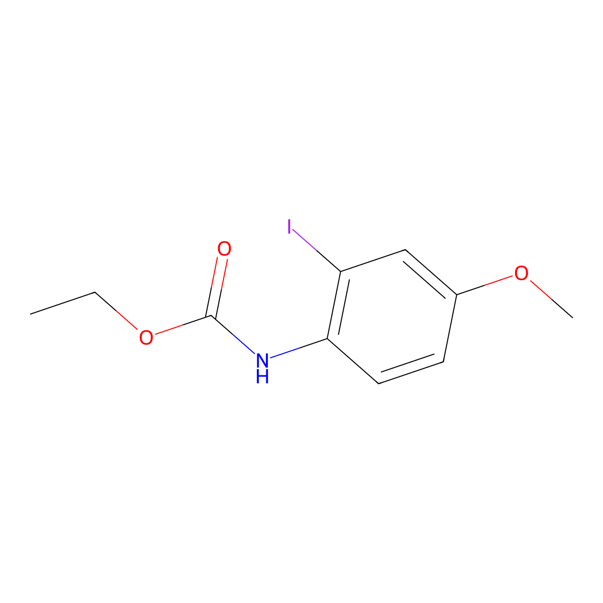 Ethyl N-(2-iodo-4-methoxyphenyl)carbamate molecular structure, CAS 582319-21-9