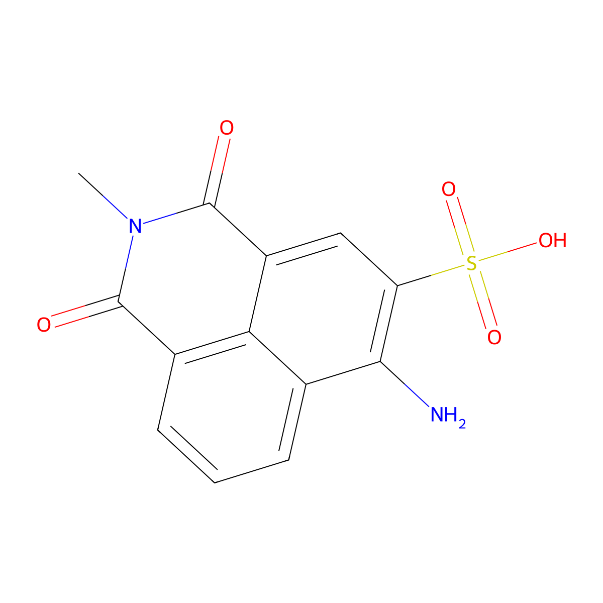 6-Amino-2,3-dihydro-2-methyl-1,3-dioxo-1H-benz(de)isoquinoline-5-sulphonic acid molecular structure, CAS 58232-39-6