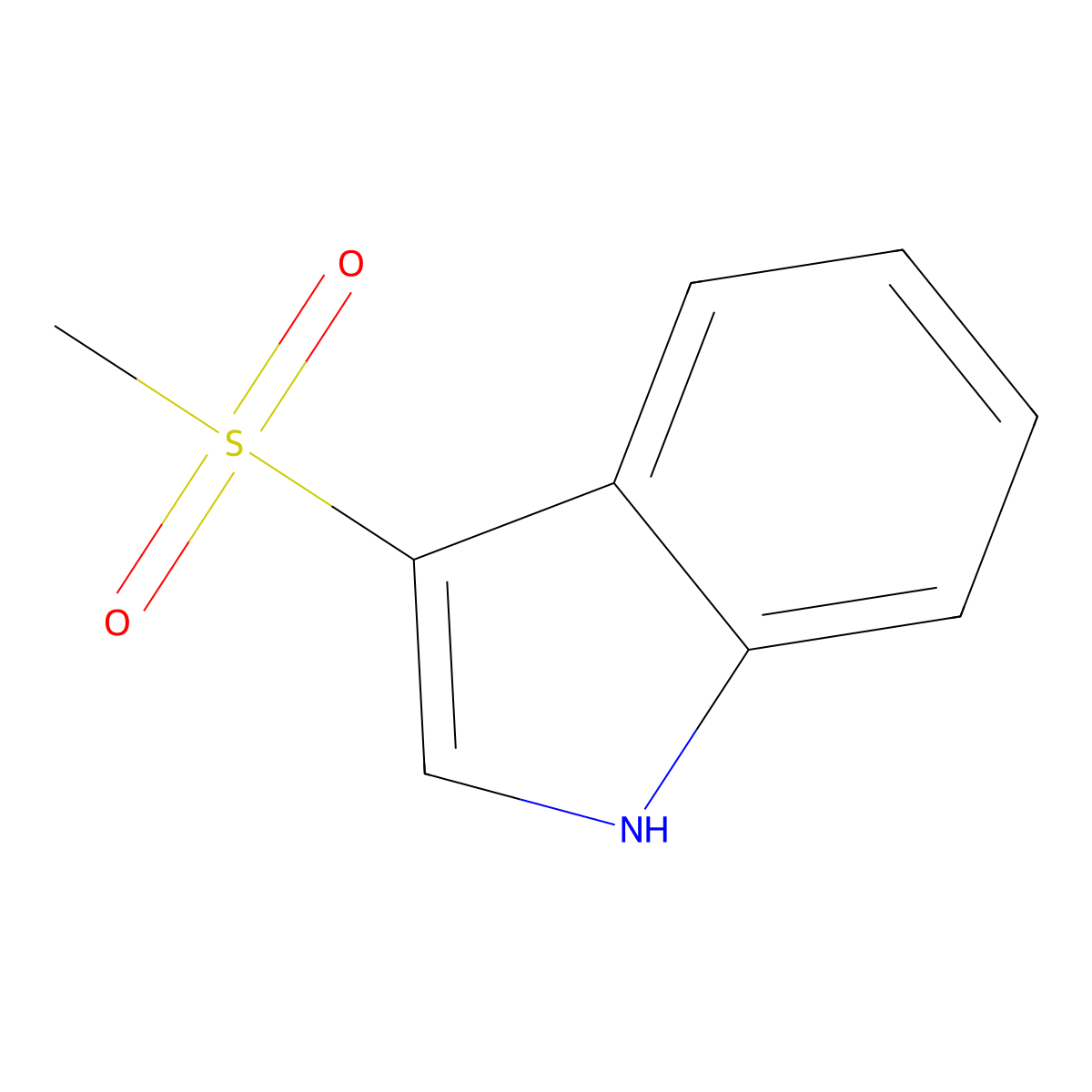 3-methanesulfonyl-1H-indole molecular structure, CAS 582321-06-0