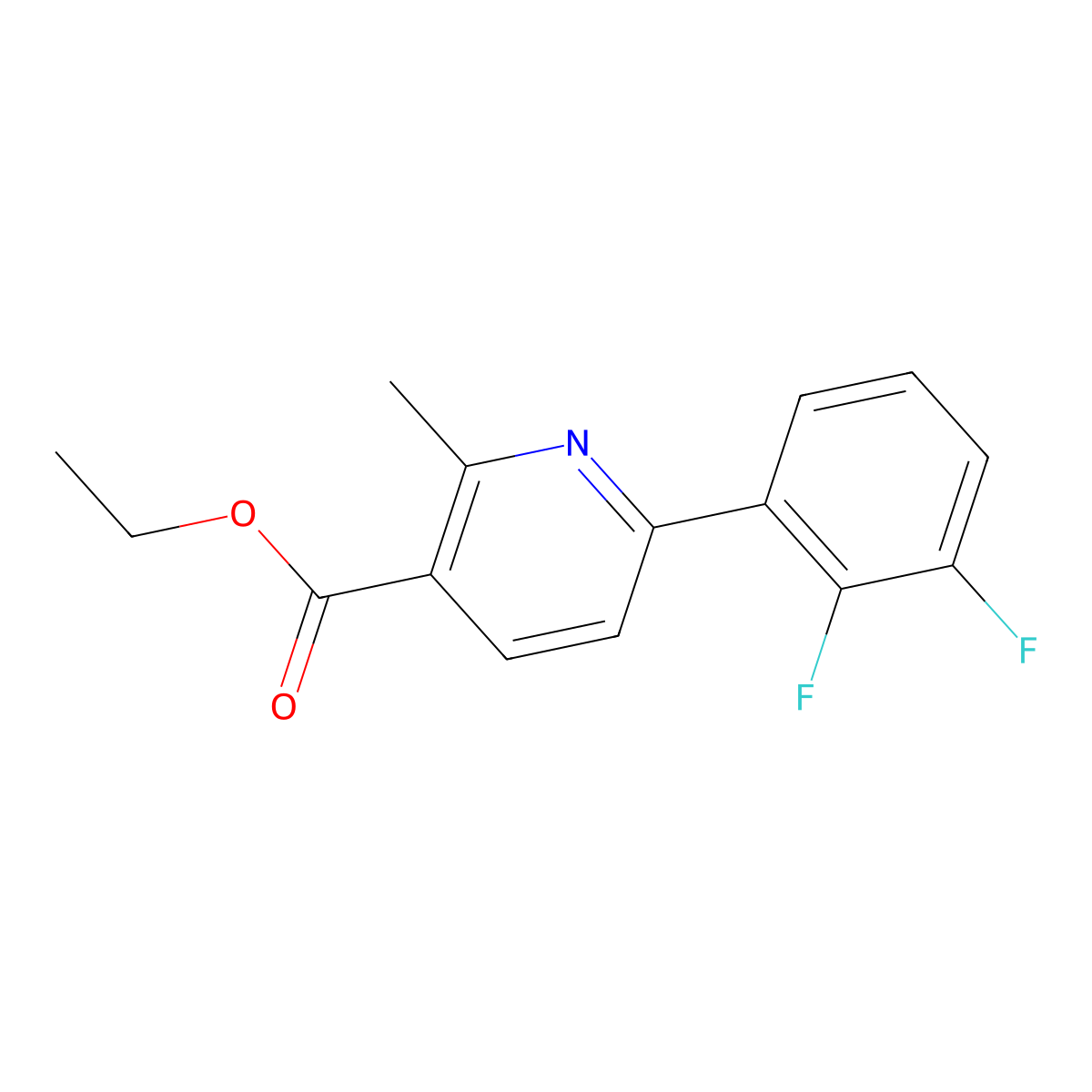 Ethyl 6-(2,3-difluorophenyl)-2-methylnicotinate molecular structure, CAS 582325-03-9
