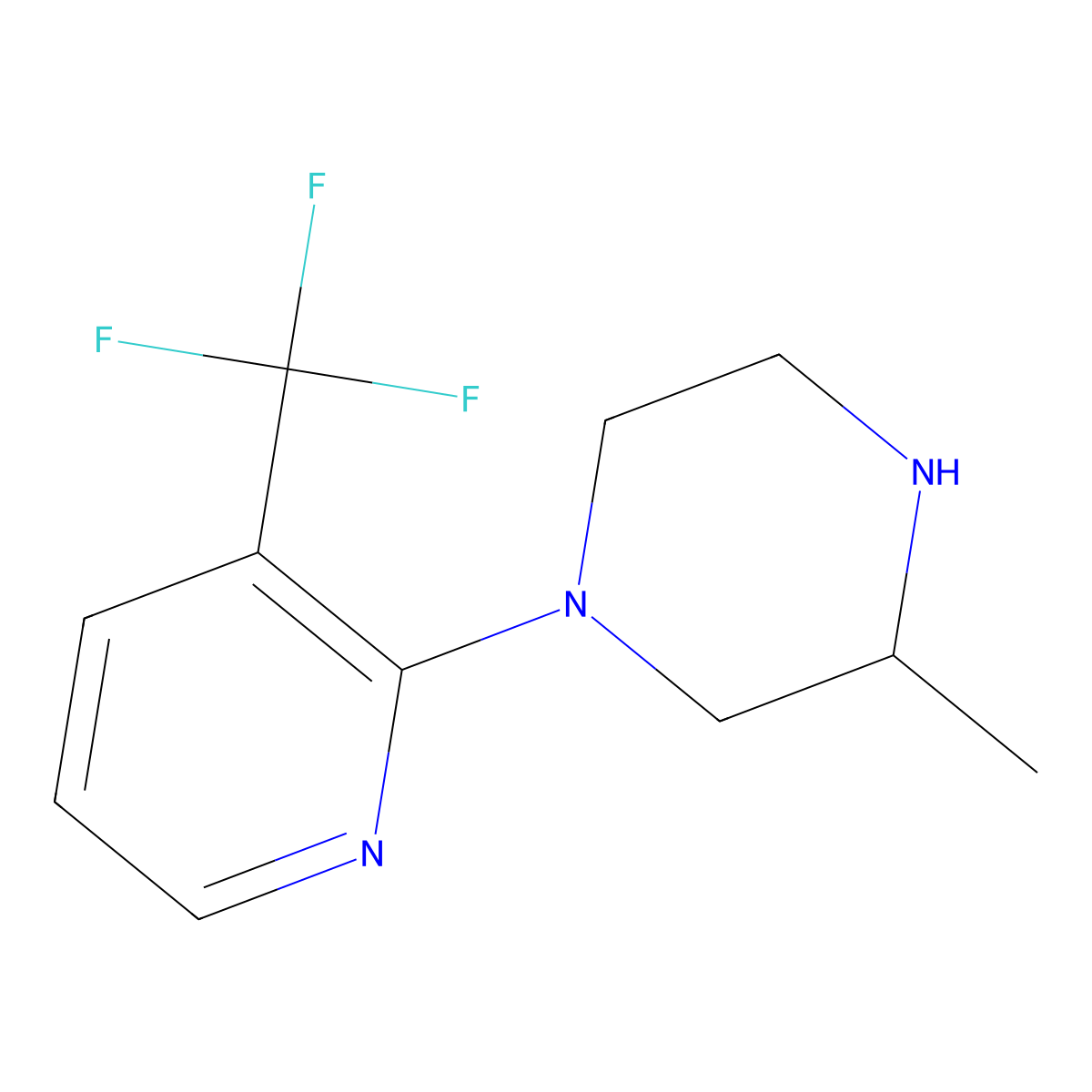 (R)-3-Methyl-1-(3-(trifluoromethyl)pyridin-2-yl)piperazine molecular structure, CAS 582325-05-1
