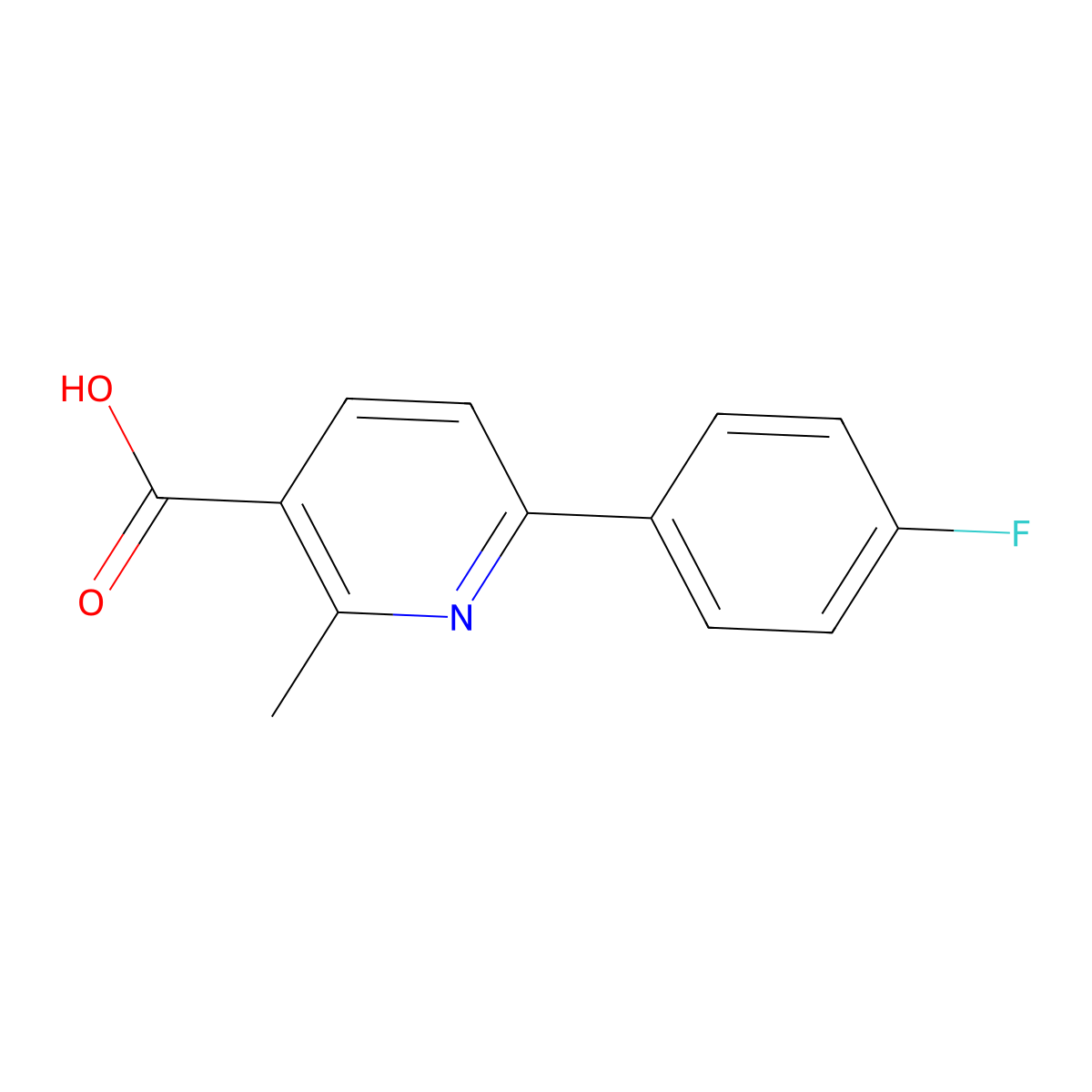 6-(4-Fluorophenyl)-2-methylpyridine-3-carboxylic acid molecular structure, CAS 582325-06-2