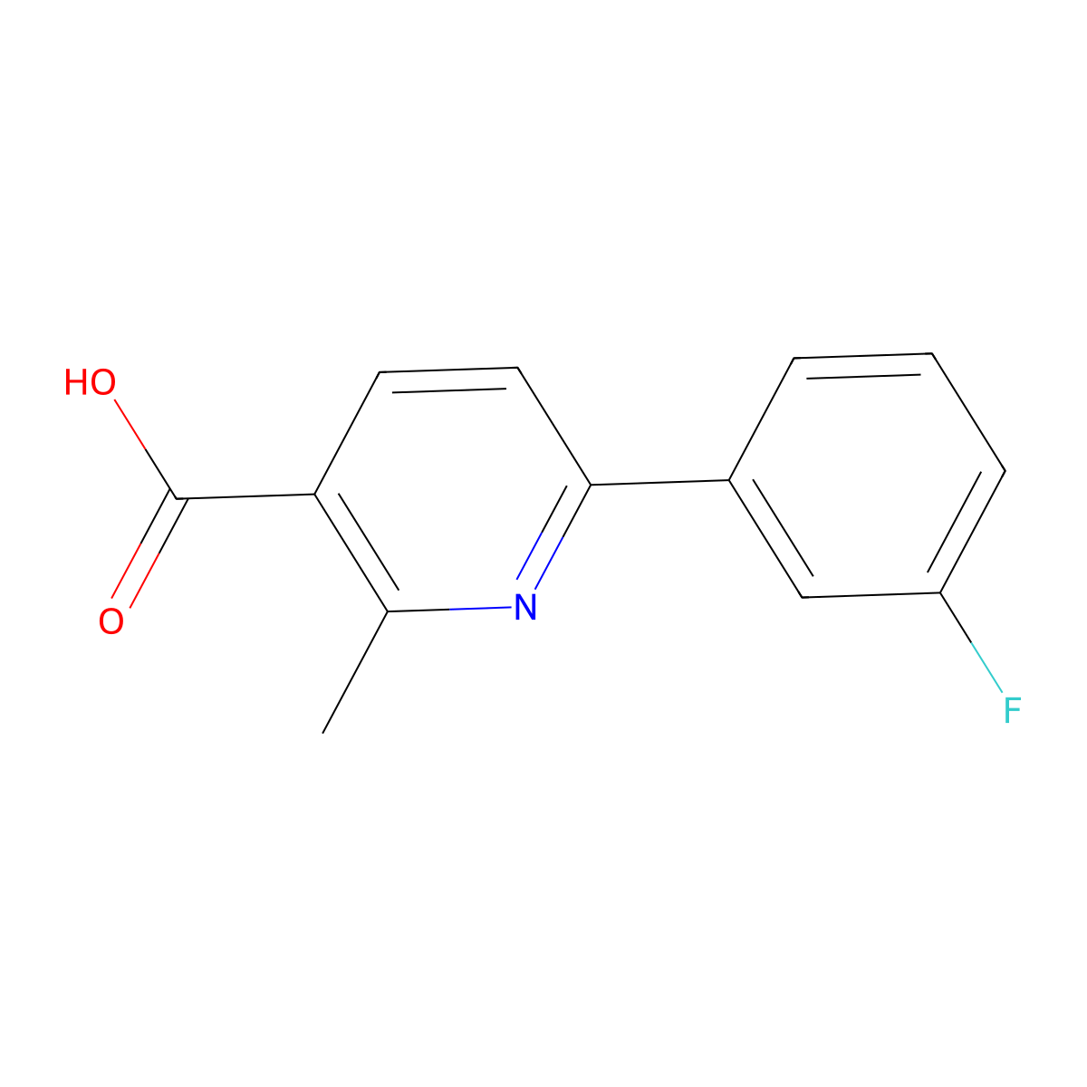 2-Methyl-6-(3-fluorophenyl)-nicotinic acid molecular structure, CAS 582325-07-3
