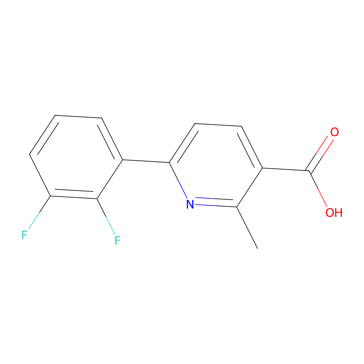 2-Methyl-6-(2,3-difluorophenyl)-nicotinic acid molecular structure, CAS 582325-08-4