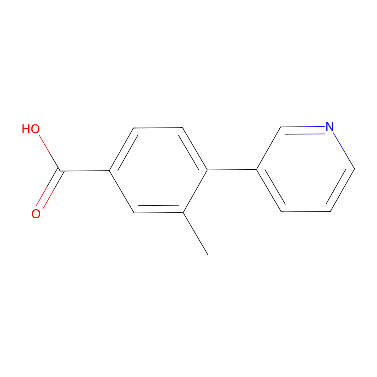 3-Methyl-4-(pyridin-3-yl)benzoic acid molecular structure, CAS 582325-16-4
