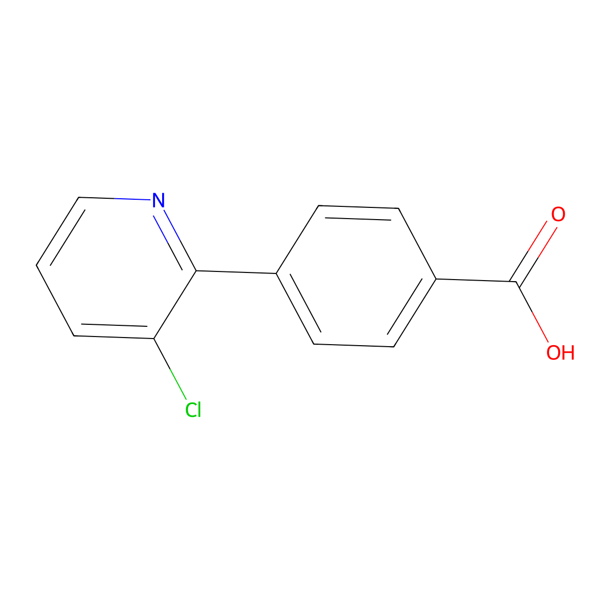 4-(3-Chloropyridin-2-yl)benzoic acid molecular structure, CAS 582325-32-4