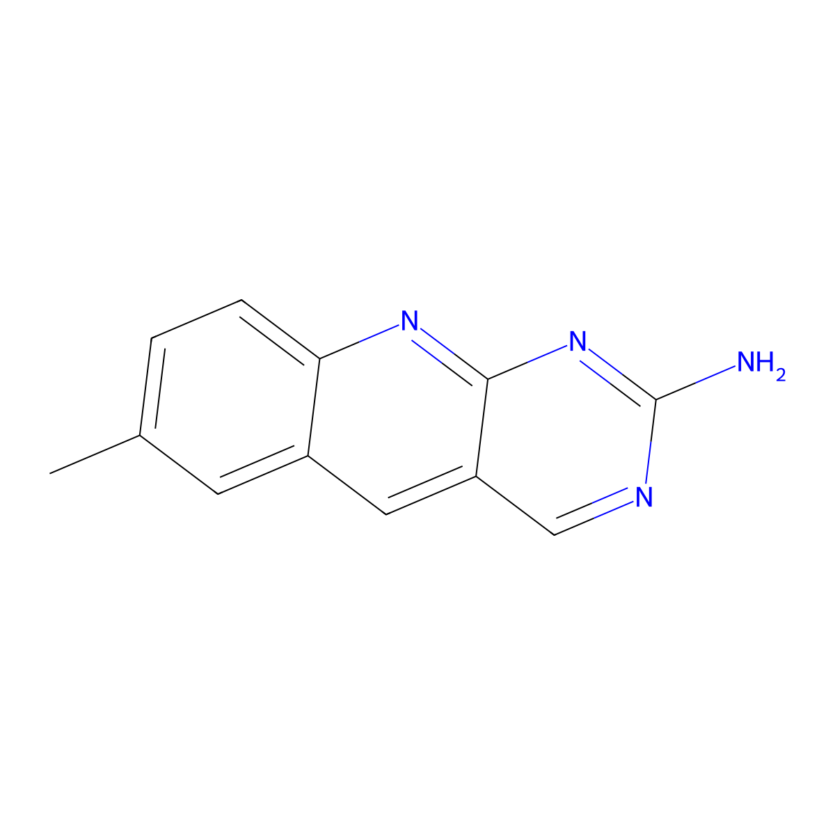 7-Methylpyrimido[4,5-b]quinolin-2-amine molecular structure, CAS 582334-04-1