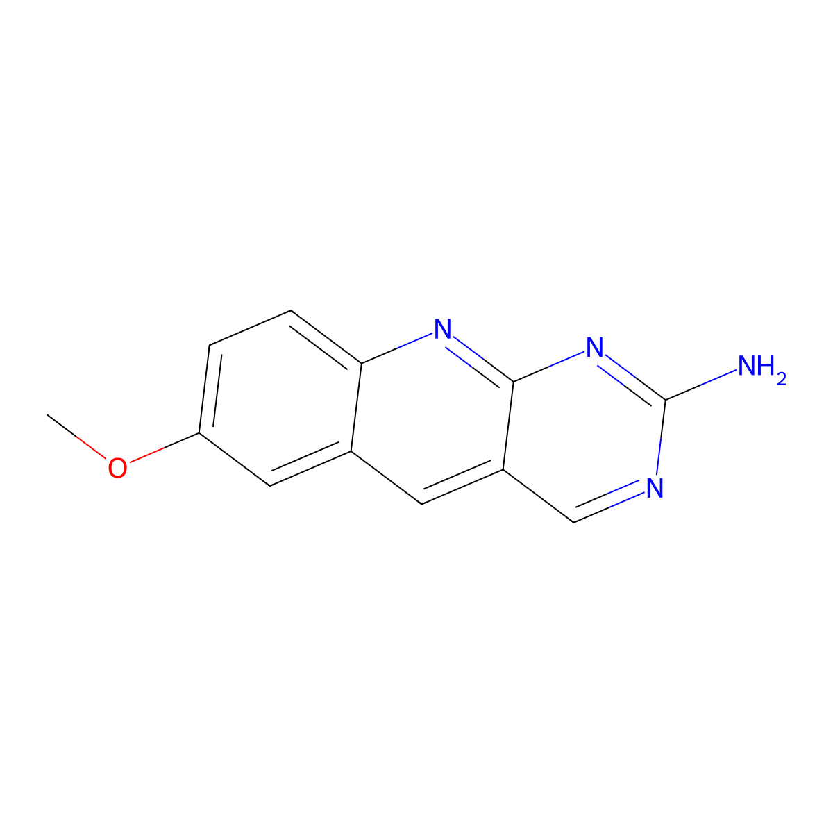 7-Methoxypyrimido[4,5-b]quinolin-2-amine molecular structure, CAS 582334-06-3