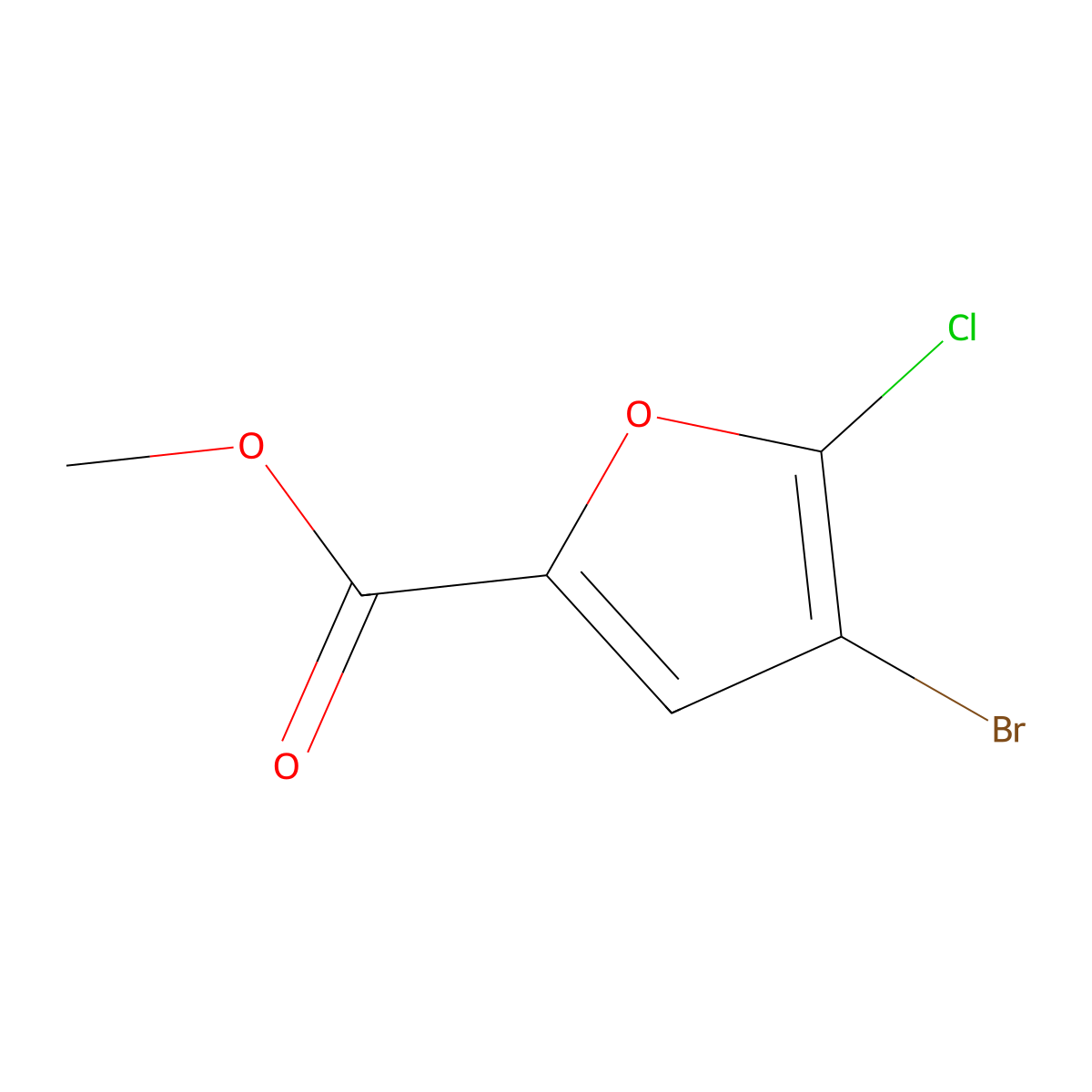 Methyl 4-Bromo-5-chloro-2-furoate molecular structure, CAS 58235-82-8