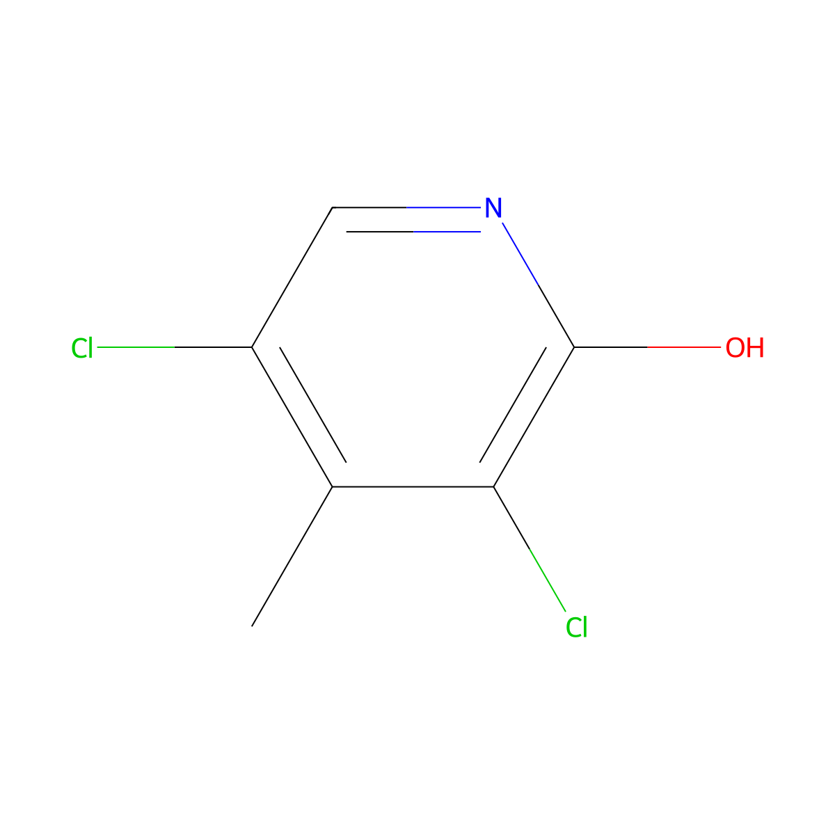 3,5-Dichloro-2-hydroxy-4-methylpyridine molecular structure, CAS 58236-72-9