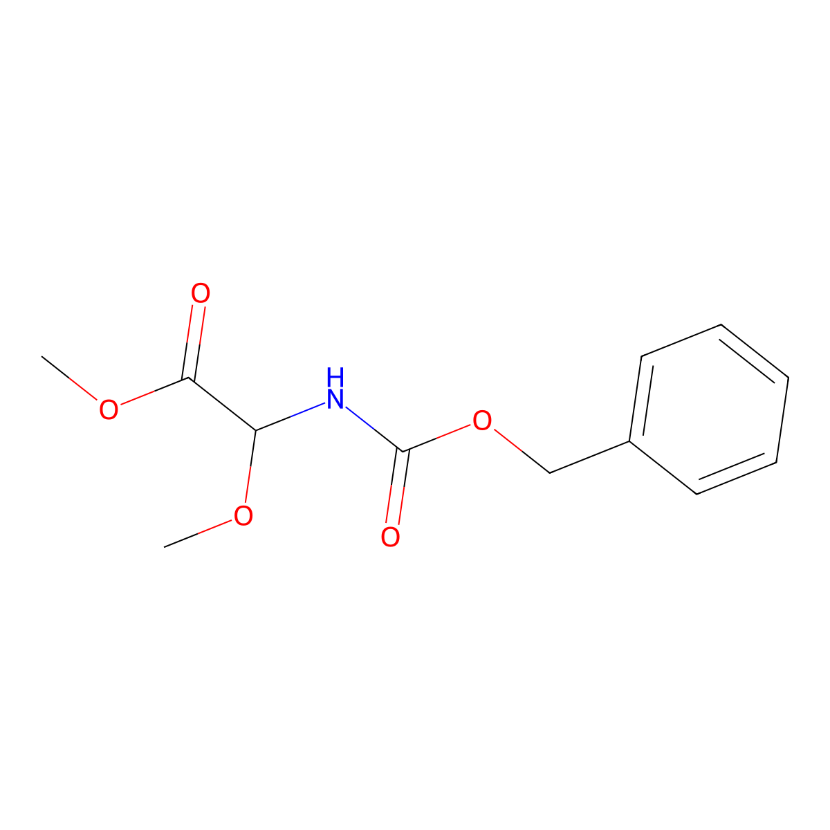 Methyl ((benzyloxycarbonyl)amino)(methoxy)acetate molecular structure, CAS 58237-86-8