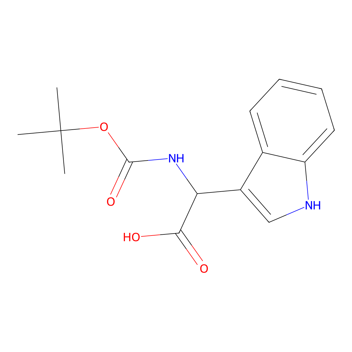 n-Boc-2-(indole-3-yl)-dl-glycine molecular structure, CAS 58237-94-8