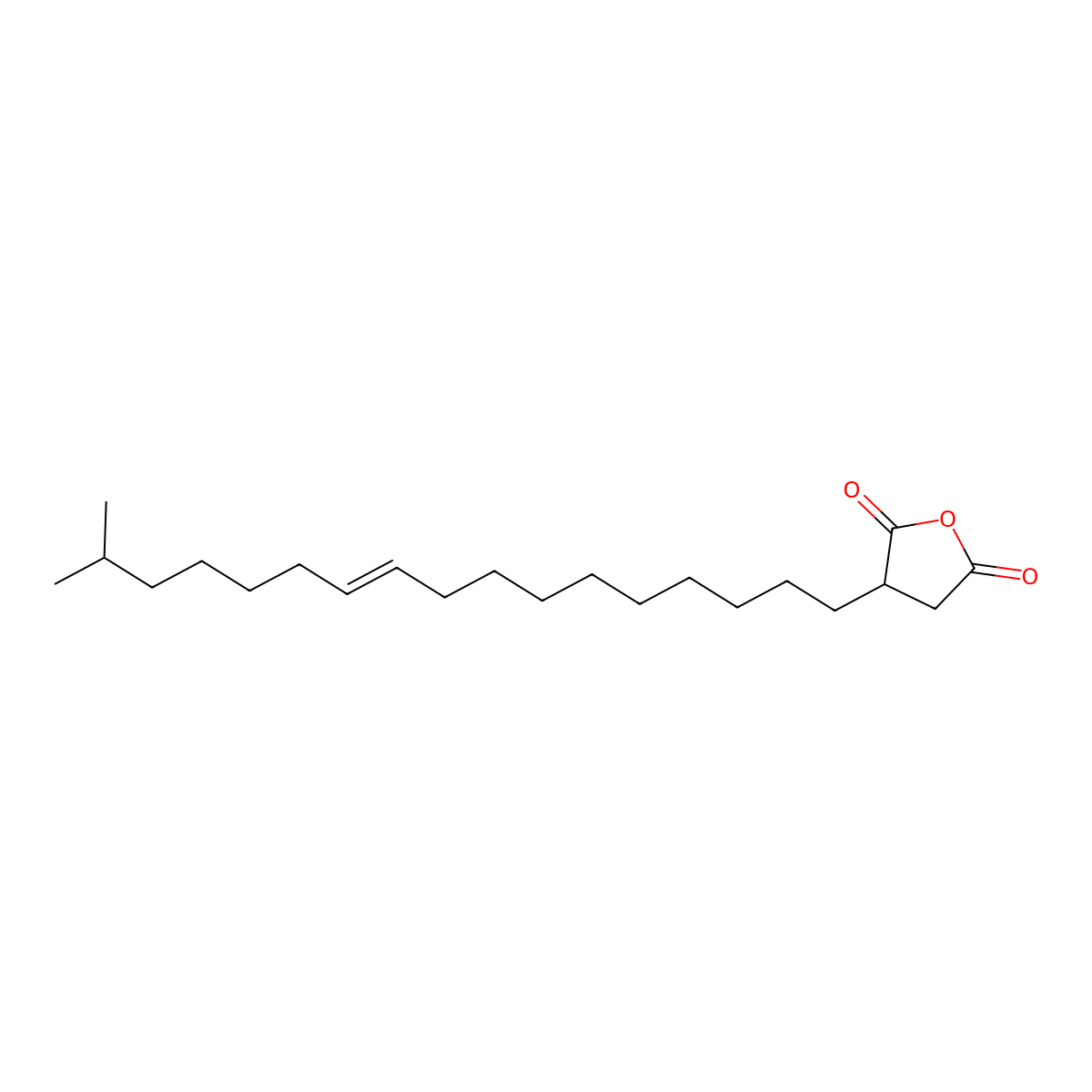 2,5-Furandione, dihydro-3-(isooctadecen-1-yl)- molecular structure, CAS 58239-72-8