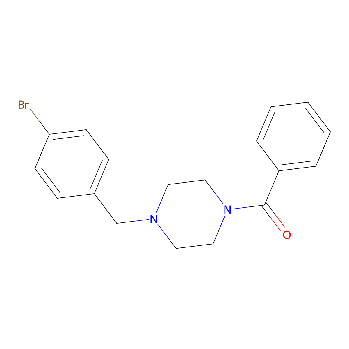 [4-(4-Bromobenzyl)piperazin-1-yl](phenyl)methanone molecular structure, CAS 5824-61-3