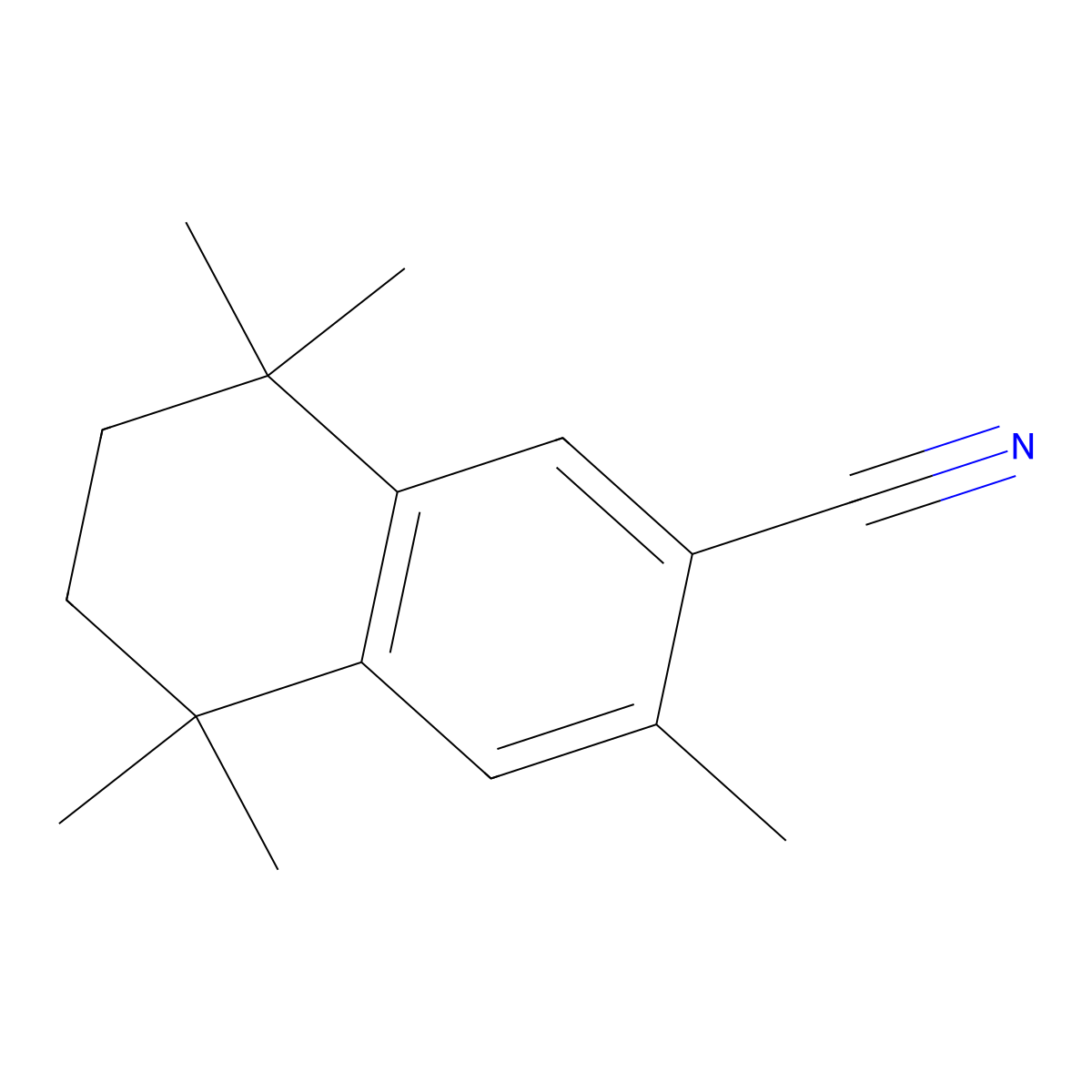 6-Cyano-1,1,4,4,7-pentamethyl-1,2,3,4-tetrahydronaphthalene molecular structure, CAS 58243-83-7