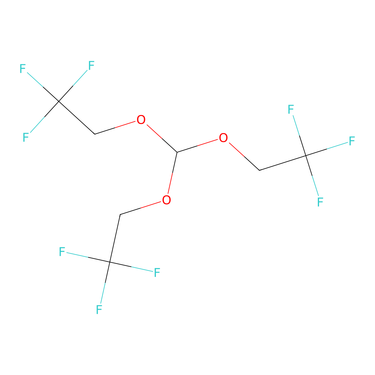 Tris(2,2,2-trifluoroethyl)orthoformate molecular structure, CAS 58244-27-2
