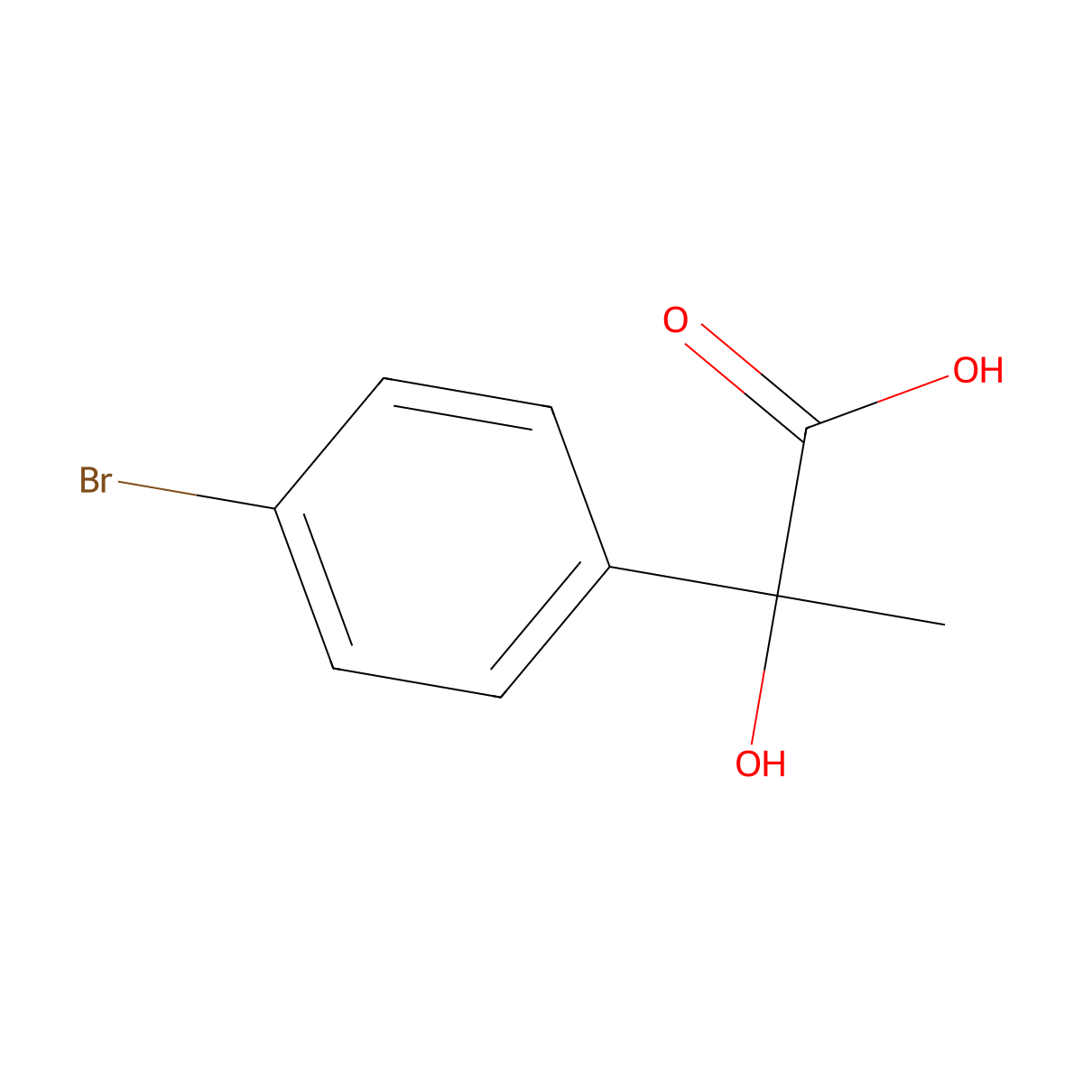 2-(4-bromophenyl)-2-hydroxyPropanoic acid molecular structure, CAS 58244-32-9