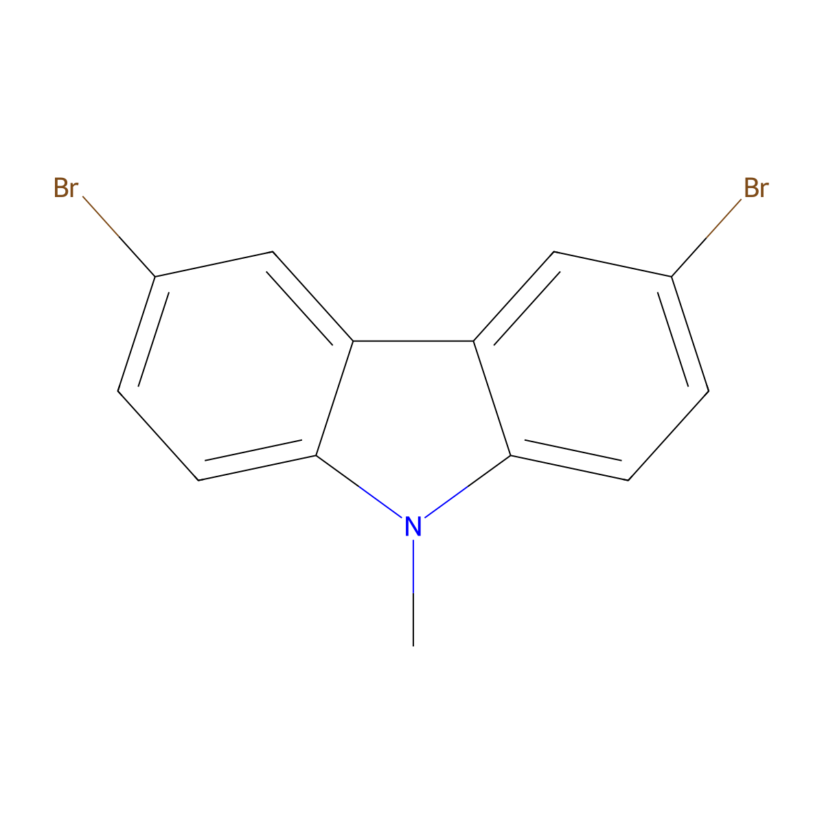 3,6-dibromo-9-methyl-9H-carbazole molecular structure, CAS 58246-82-5