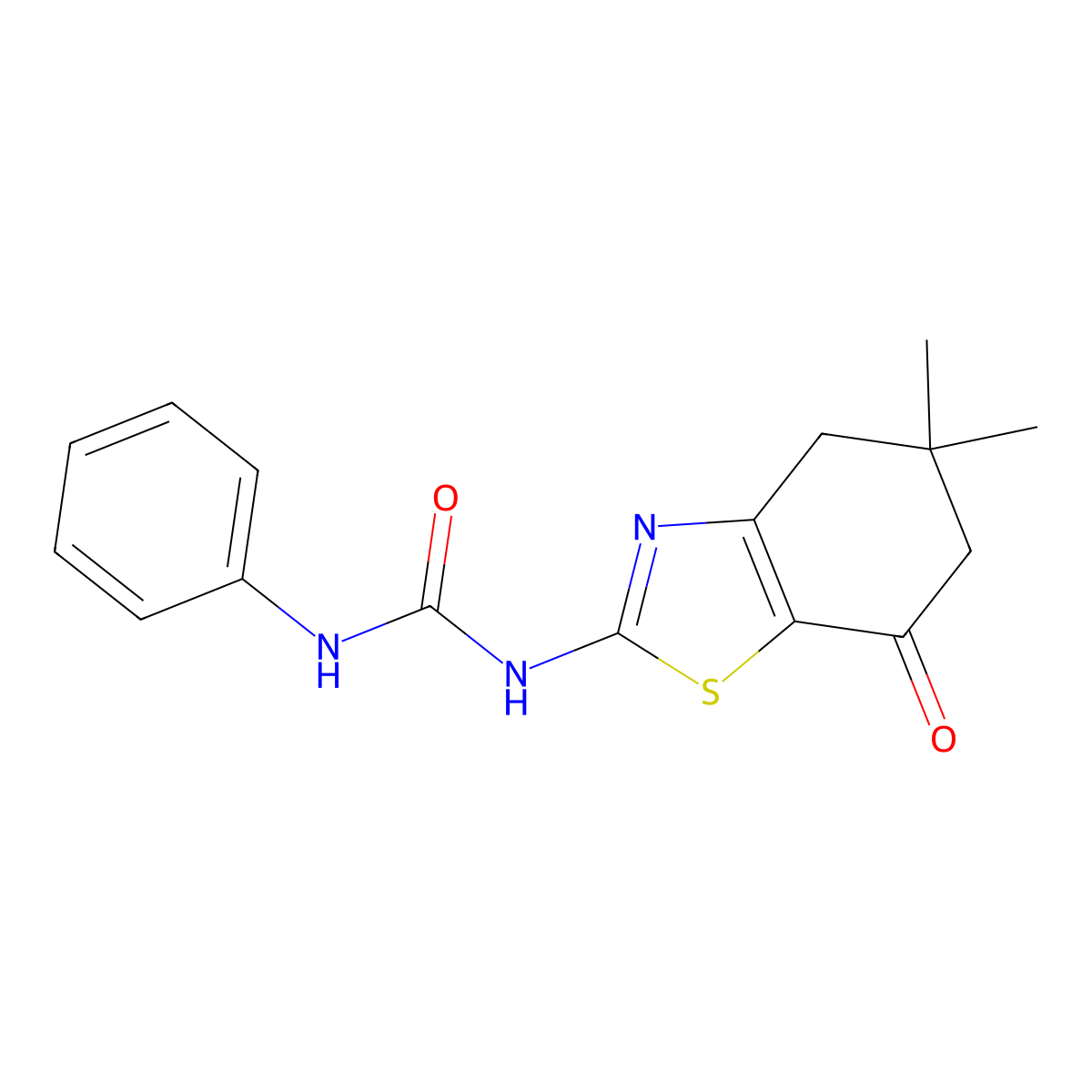 1-(5,5-Dimethyl-7-oxo-4,5,6,7-tetrahydrobenzo[d]thiazol-2-yl)-3-phenylurea molecular structure, CAS 58248-48-9