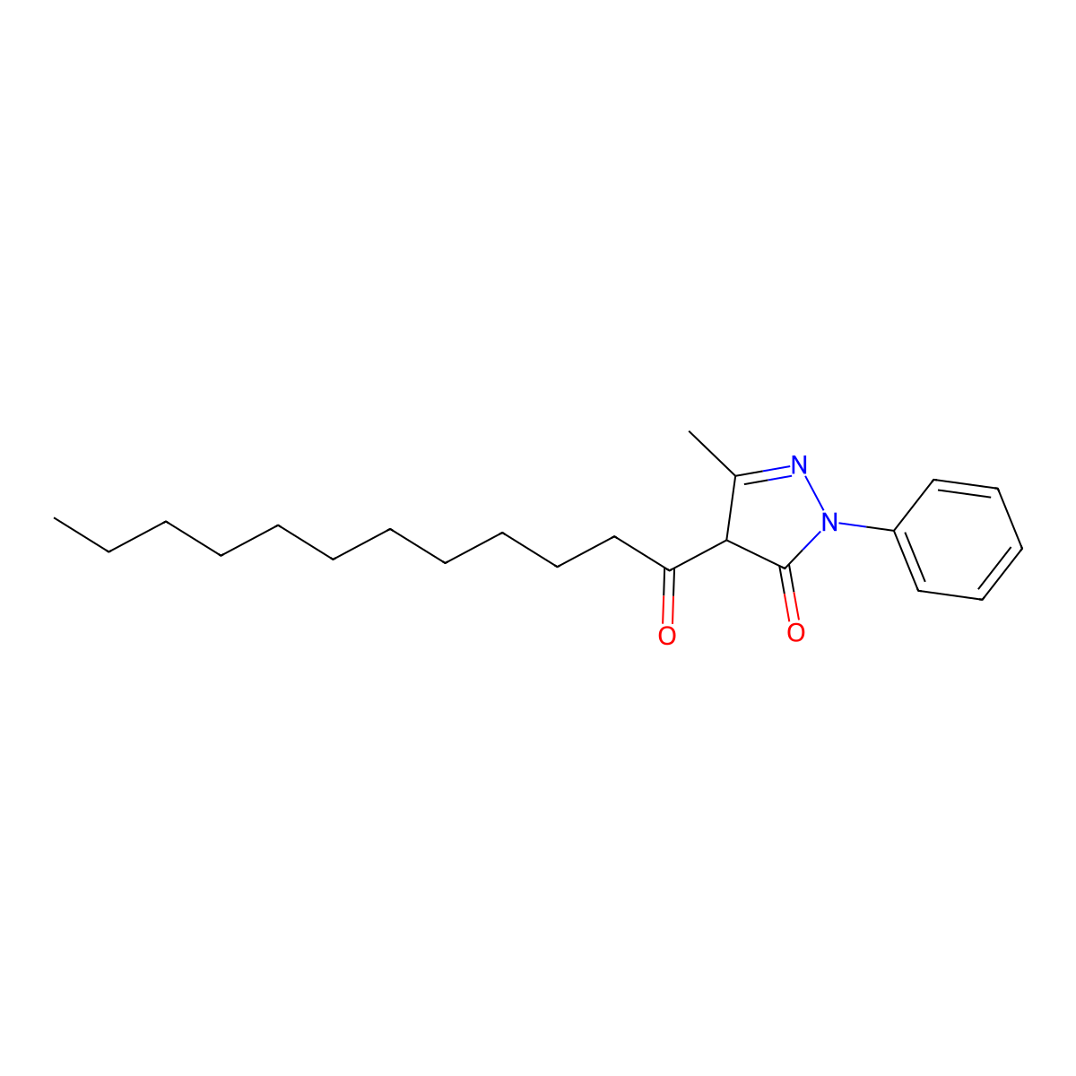 4-dodecanoyl-5-methyl-2-phenyl-4H-pyrazol-3-one molecular structure, CAS 58248-65-0