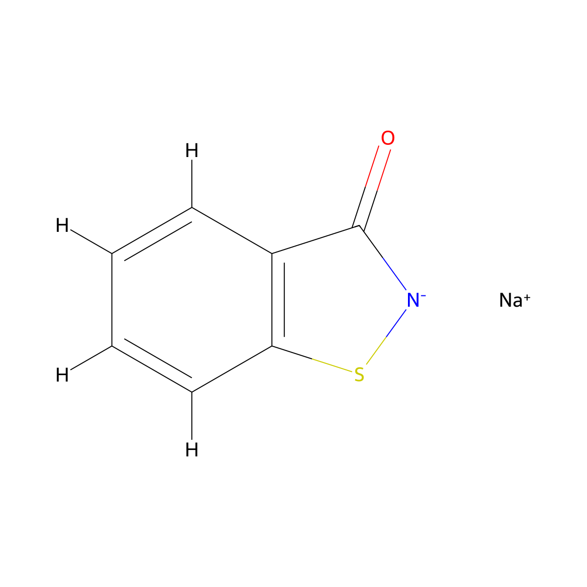 1,2-benzisothiazol-3(2h)-one, sodium salt molecular structure, CAS 58249-25-5