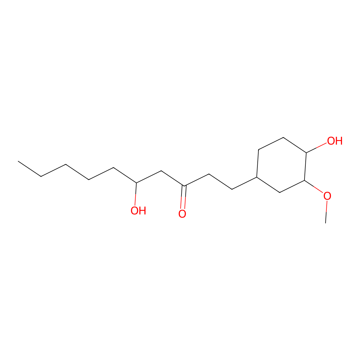 5-Hydroxy-1-(4-hydroxy-3-methoxycyclohexyl)decan-3-one molecular structure, CAS 58253-27-3