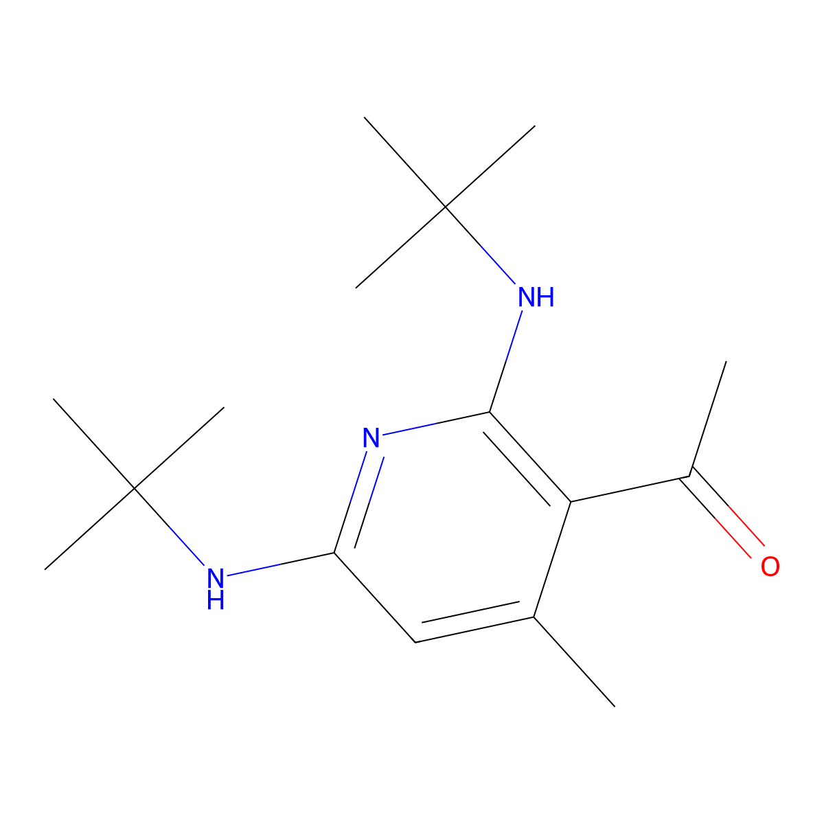 2,6-Bis(tert-butylamino)-4-methylpyridin-3-yl methyl ketone molecular structure, CAS 58253-99-9