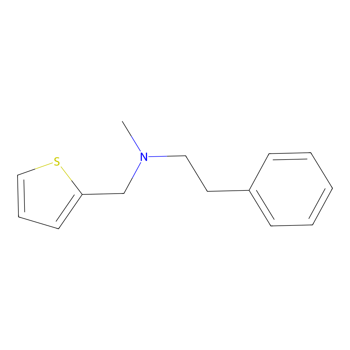 N-Methyl-N-(2-phenylethyl)-2-thiophenemethanamine molecular structure, CAS 58255-19-9