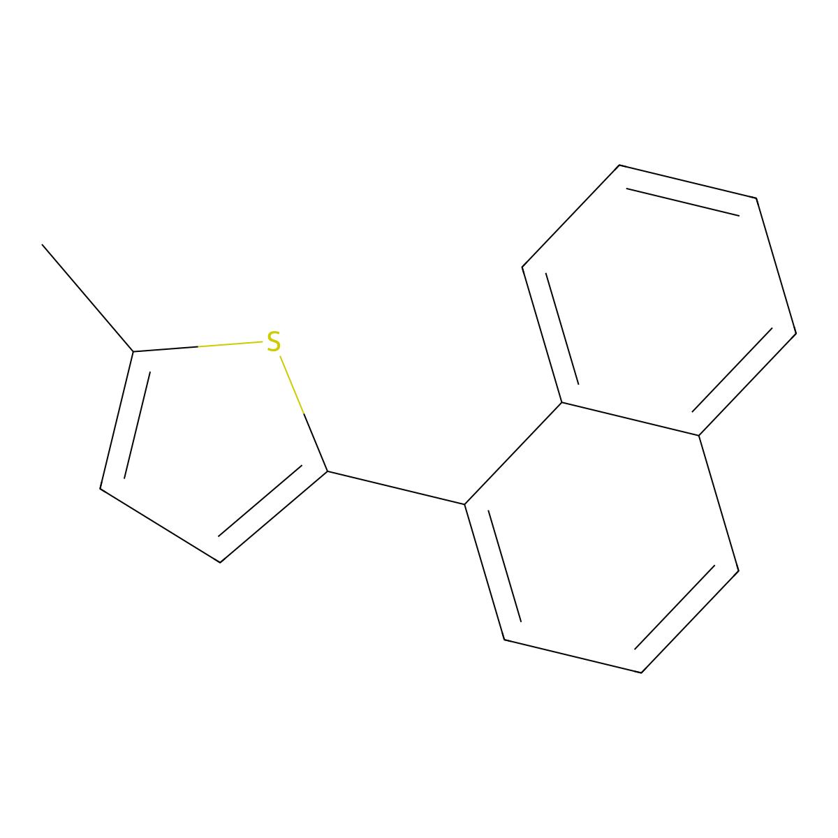 2-Methyl-5-(1-naphthalenyl)thiophene molecular structure, CAS 58256-11-4