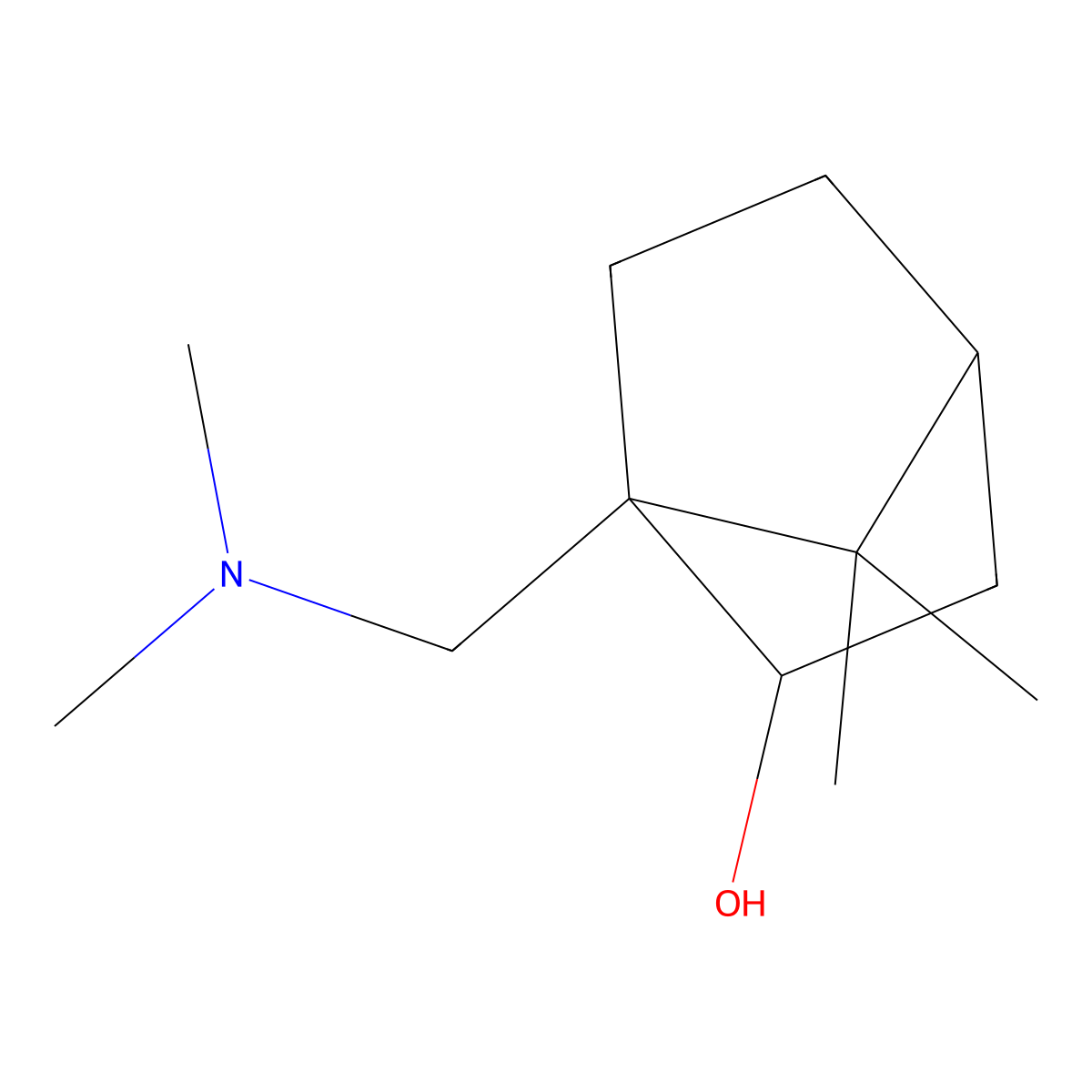 Bornan-2-exo-ol, 10-dimethylamino- molecular structure, CAS 58256-43-2