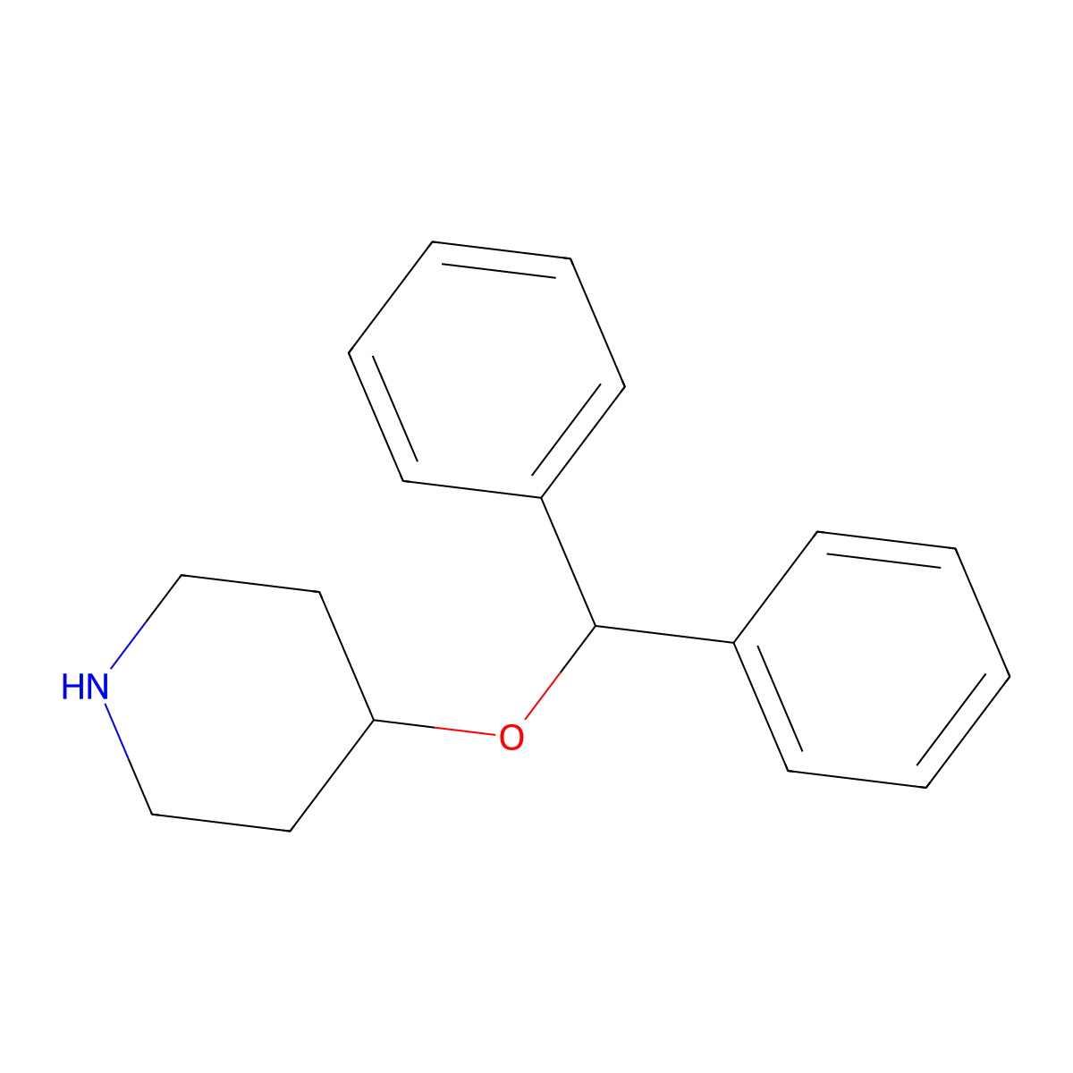 4-Benzhydryloxypiperidine molecular structure, CAS 58258-01-8