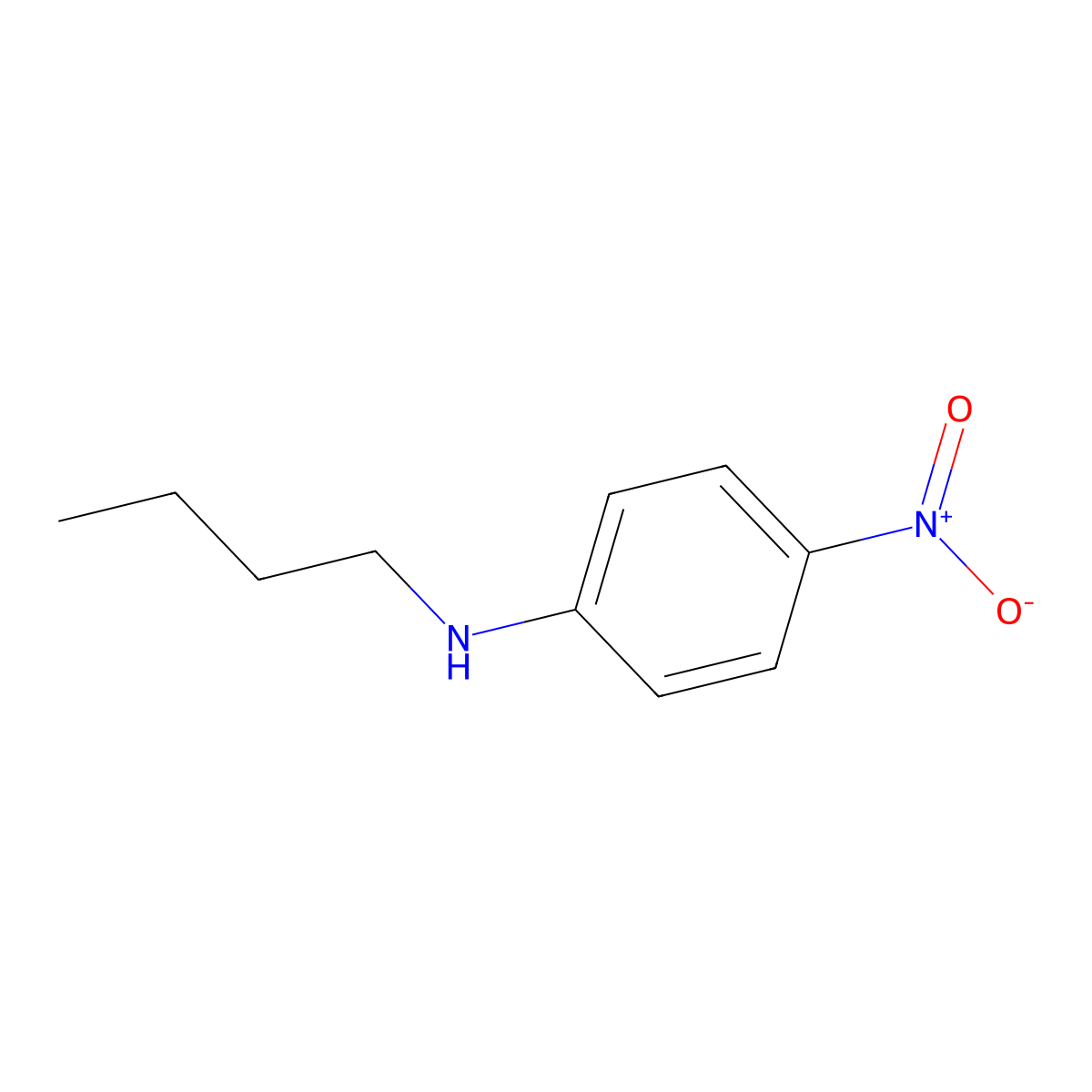 N-butyl-4-nitroaniline molecular structure, CAS 58259-34-0
