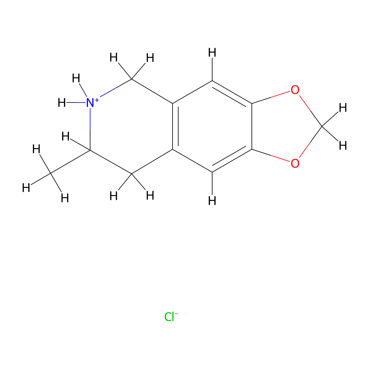 1,3-Dioxolo(4,5-g)isoquinoline, 5,6,7,8-tetrahydro-7-methyl-, hydrochloride molecular structure, CAS 58260-66-5