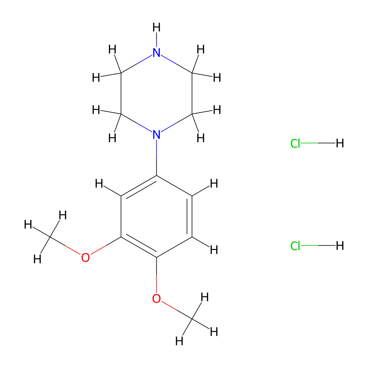1-(3,4-Dimethoxyphenyl)piperazine dihydrochloride molecular structure, CAS 58260-71-2
