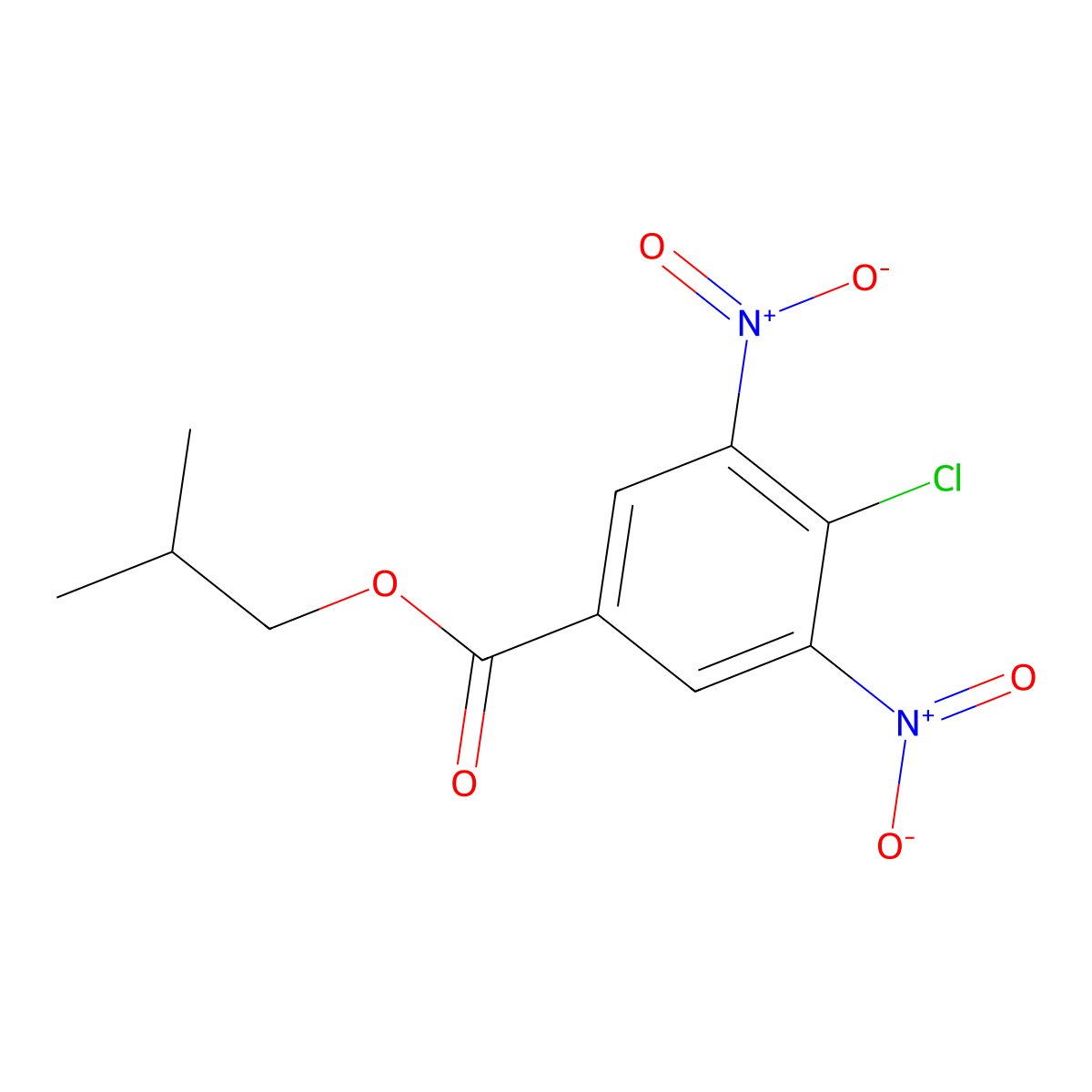 2-Methylpropyl 4-chloro-3,5-dinitrobenzoate molecular structure, CAS 58263-53-9