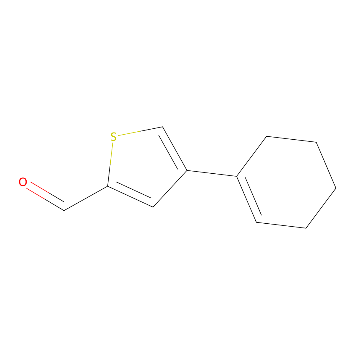 2-Thiophenecarboxaldehyde, 4-(1-cyclohexen-1-yl)- molecular structure, CAS 58267-90-6