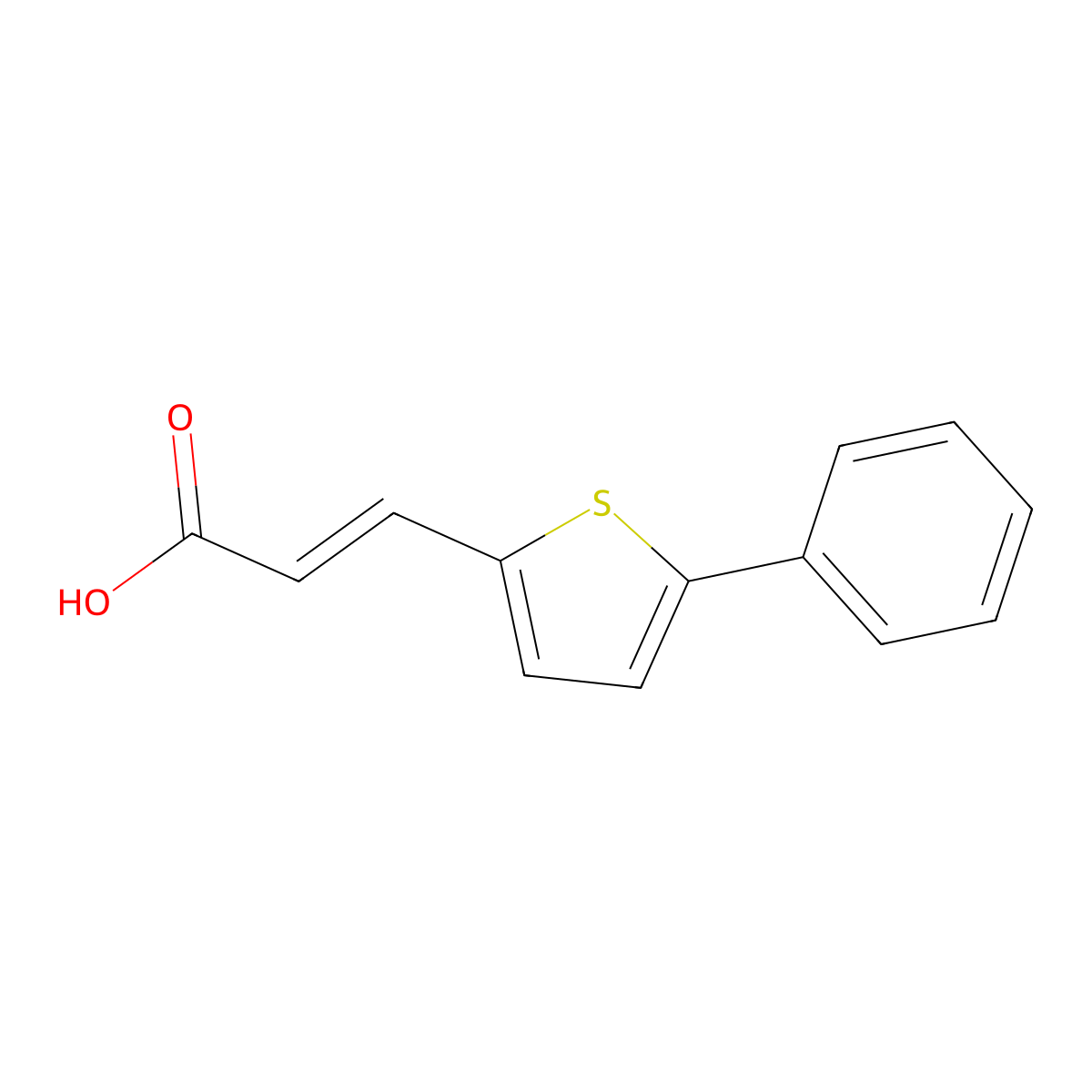 (E)-3-(5-Phenylthiophen-2-YL)acrylic acid molecular structure, CAS 58267-95-1